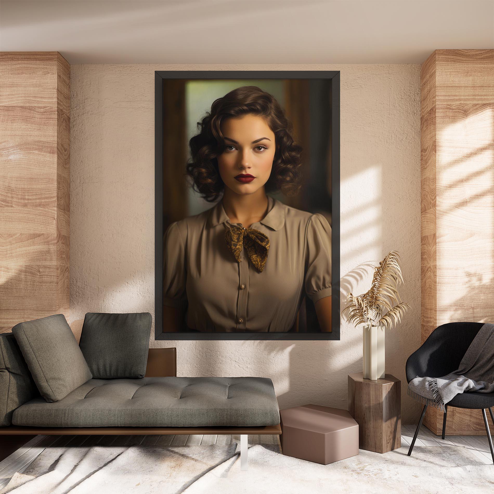 Tablou Canvas Beige Vintage Blouse mockup 8