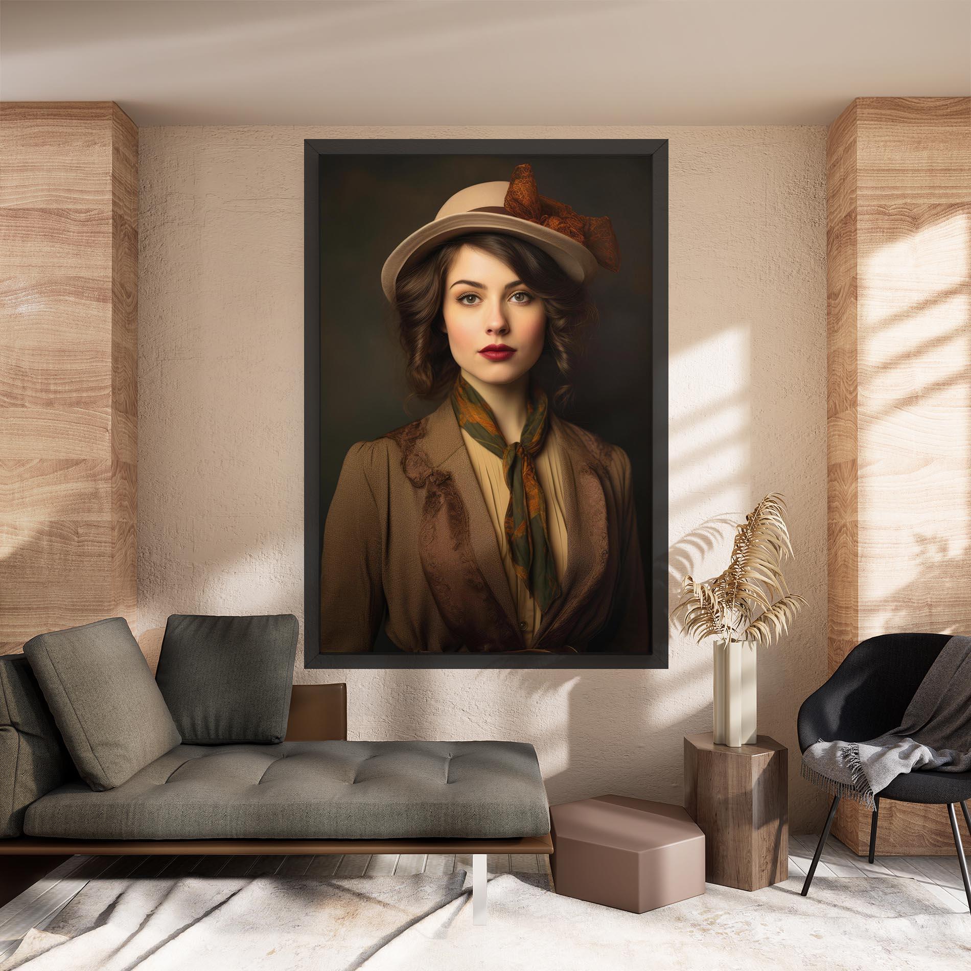 Tablou Canvas Cream Vintage Hat mockup 8