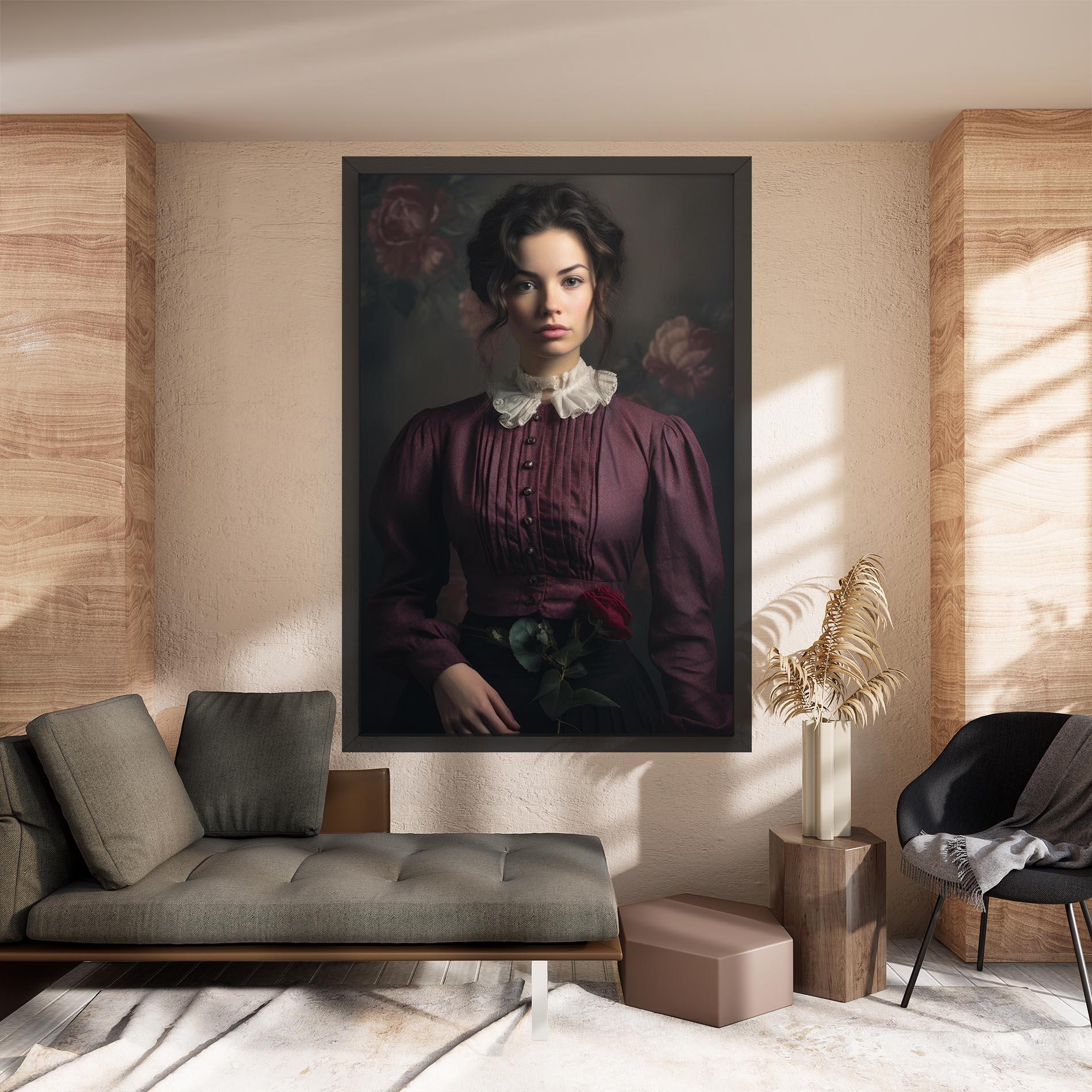 Tablou Canvas Holding Vintage Rose mockup 8