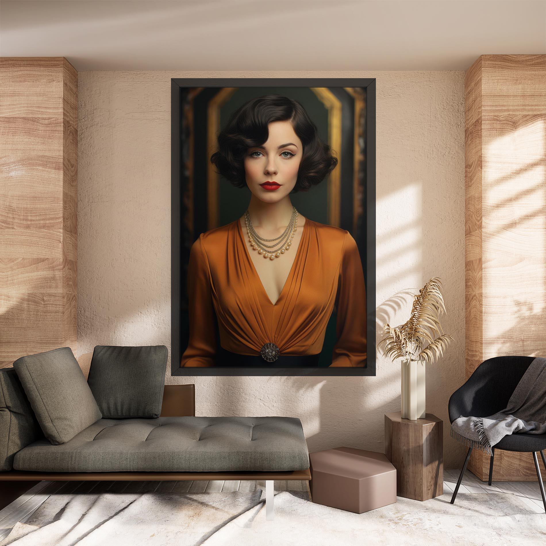 Tablou Canvas Orange Blouse Pearls mockup 8