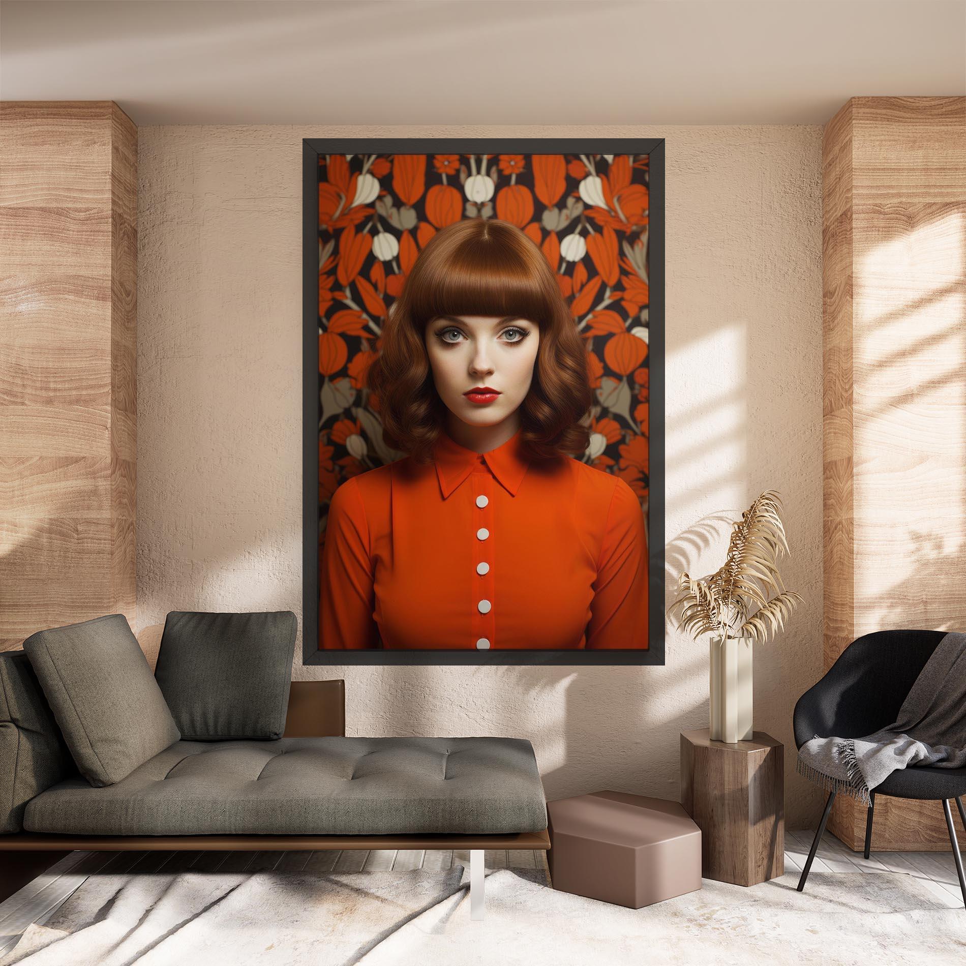 Tablou Canvas Orange Blouse Woman mockup 8