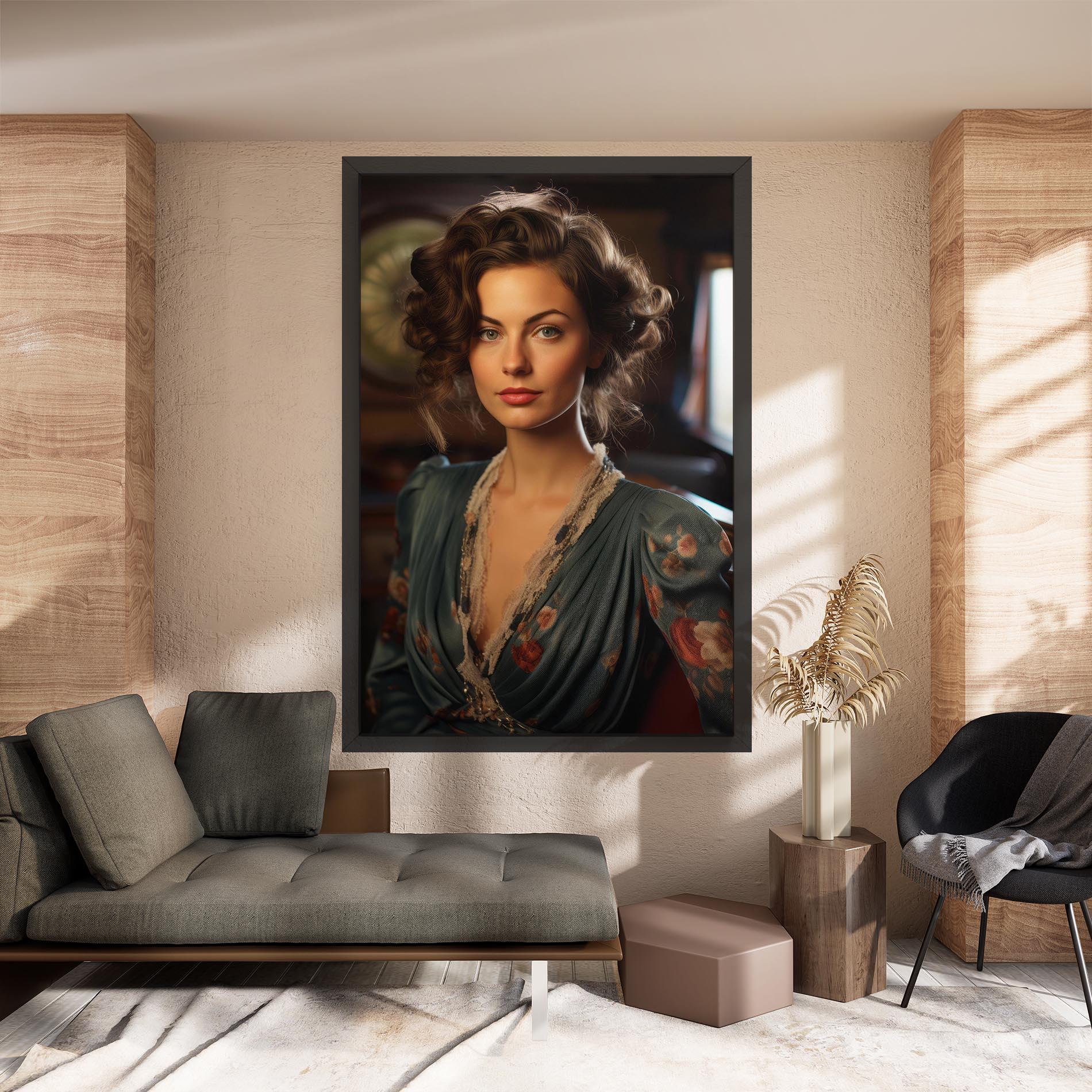 Tablou Canvas Pink Flowers Dress mockup 8