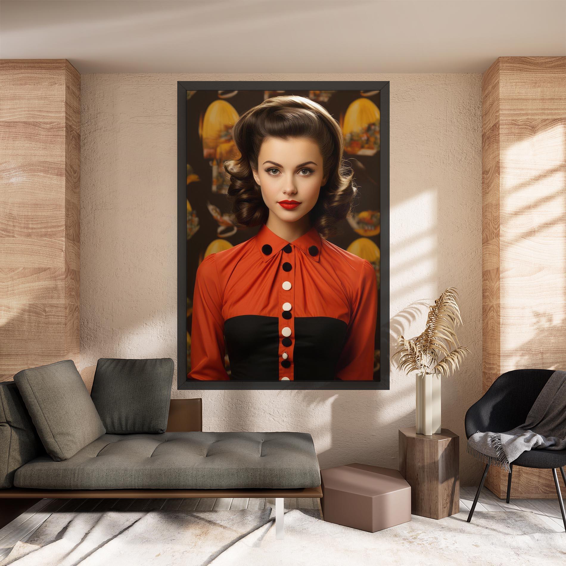 Tablou Canvas Vintage Red Black mockup 8