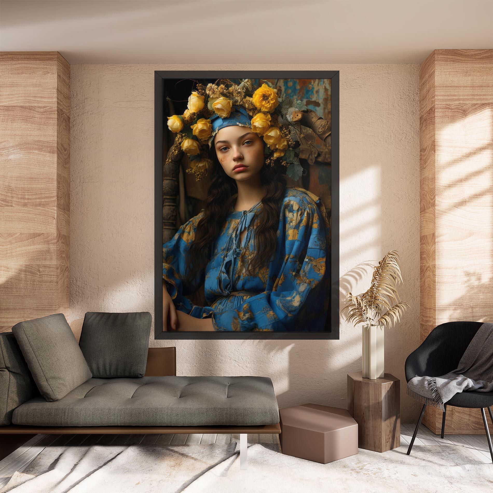 Tablou Canvas Yellow Rose Dress mockup 8