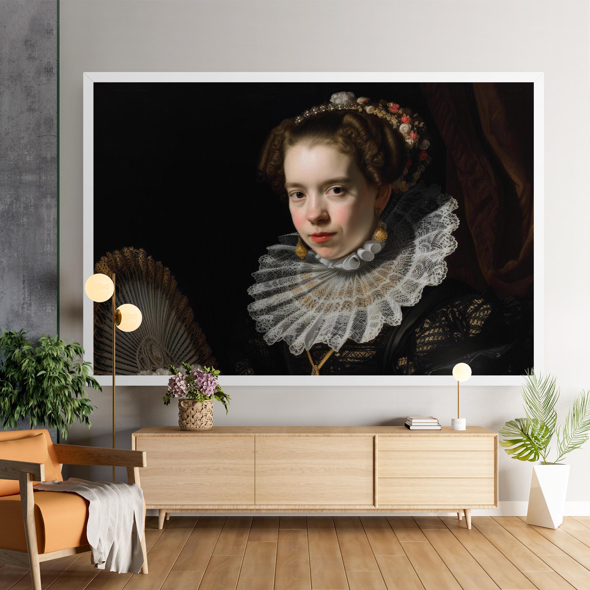 Tablou Canvas Baroque Lady Portrait mockup 9