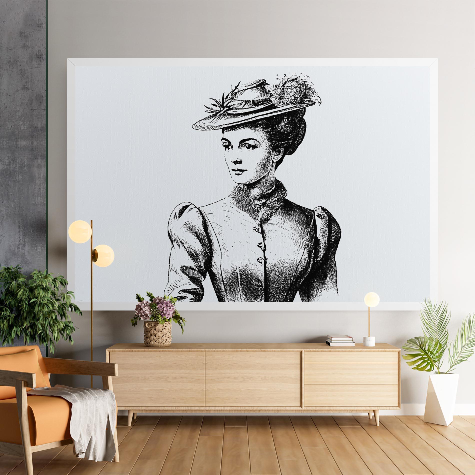 Tablou Canvas Noble Lady Hat mockup 9