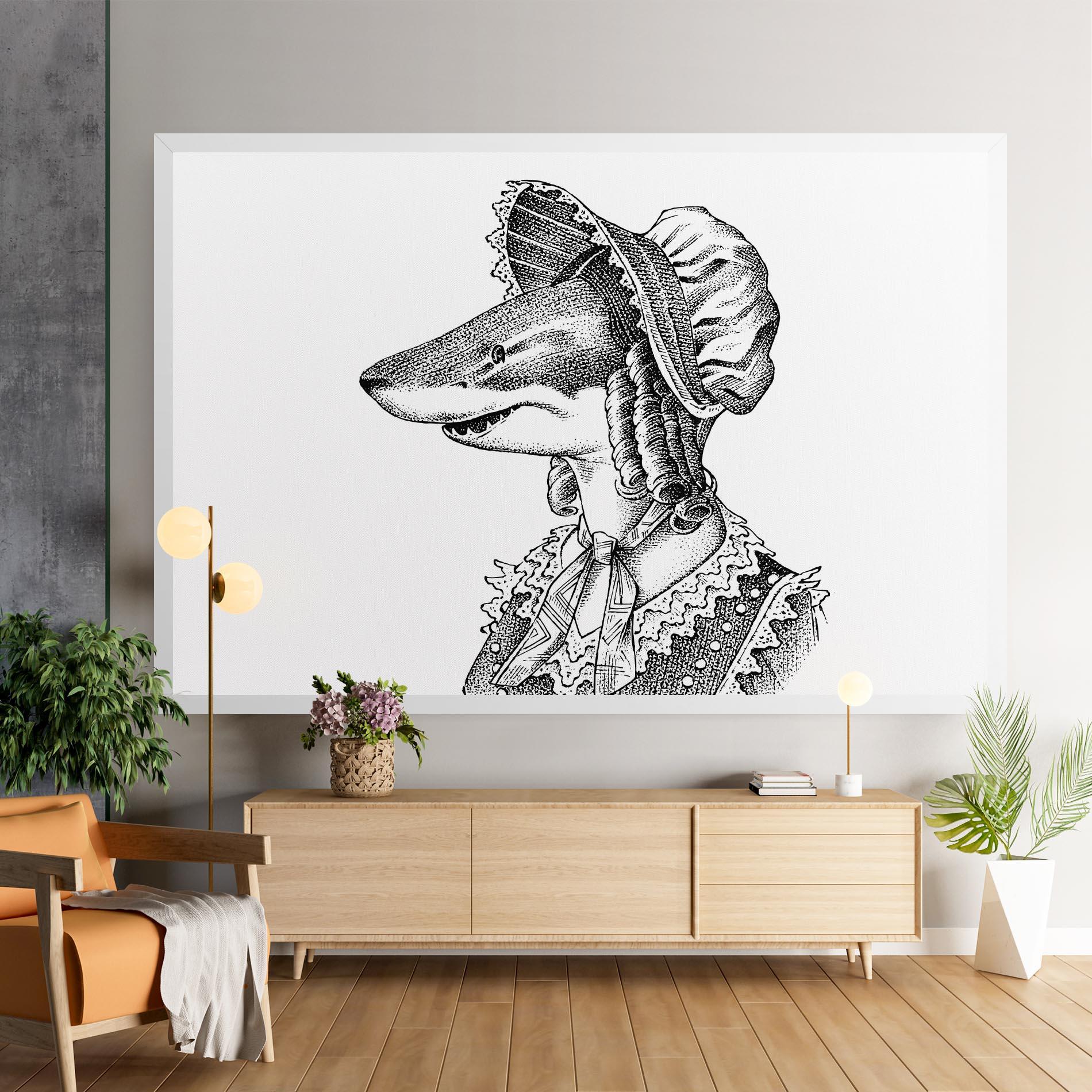 Tablou Canvas Vintage Shark mockup 9