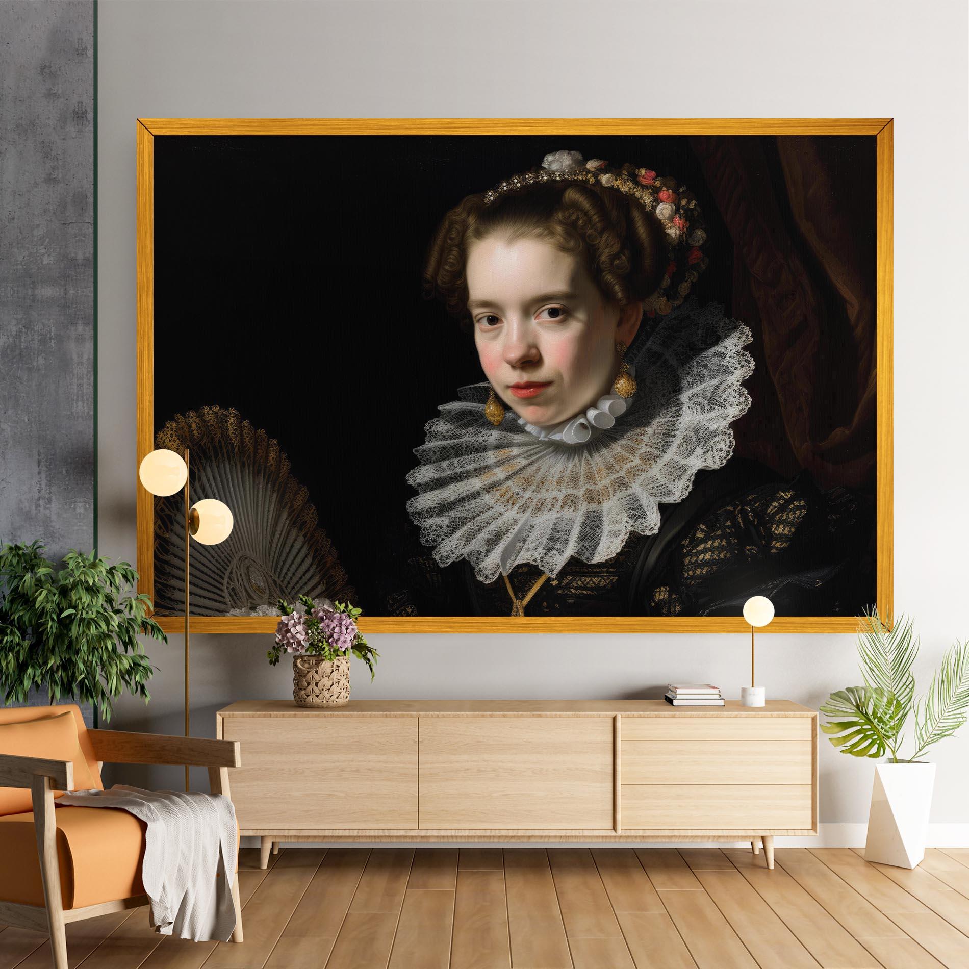 Tablou Canvas Baroque Lady Portrait mockup 9