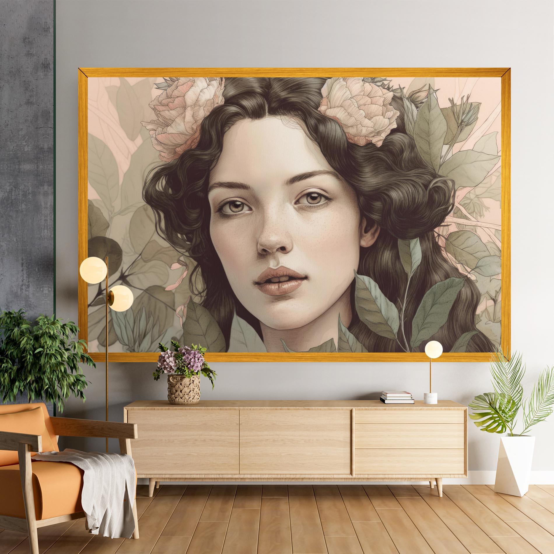 Tablou Canvas Beautiful Vintage Portrait mockup 9