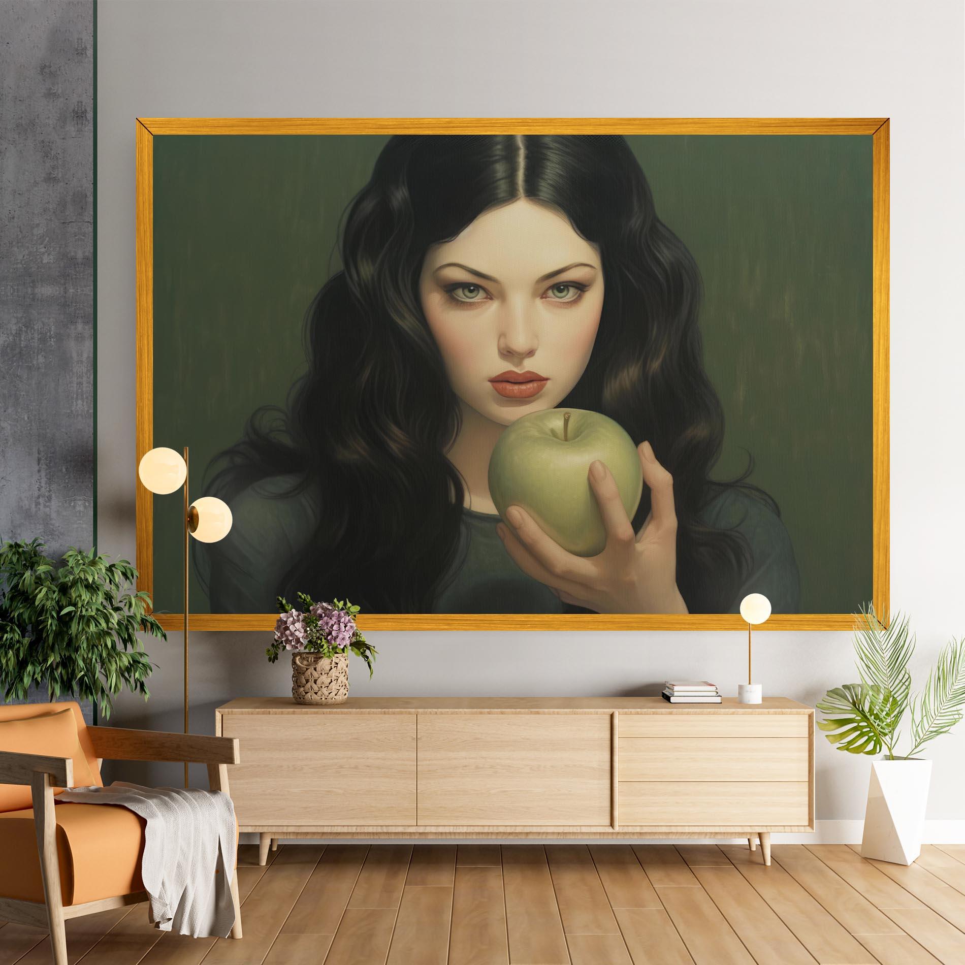 Tablou Canvas Green Apple Painting mockup 9