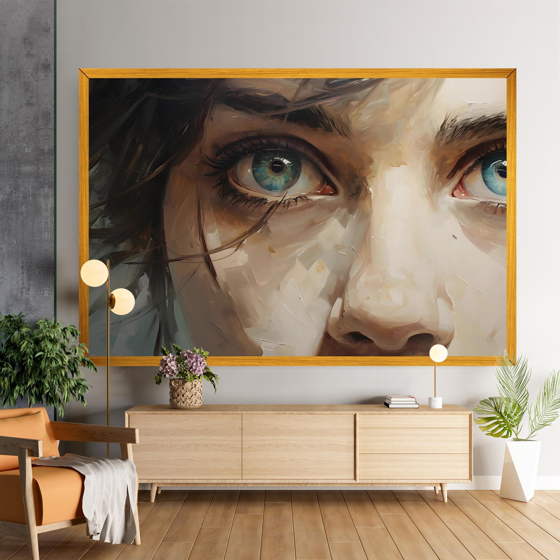 Tablou Canvas Vintage Blue Eyes Art mockup 9