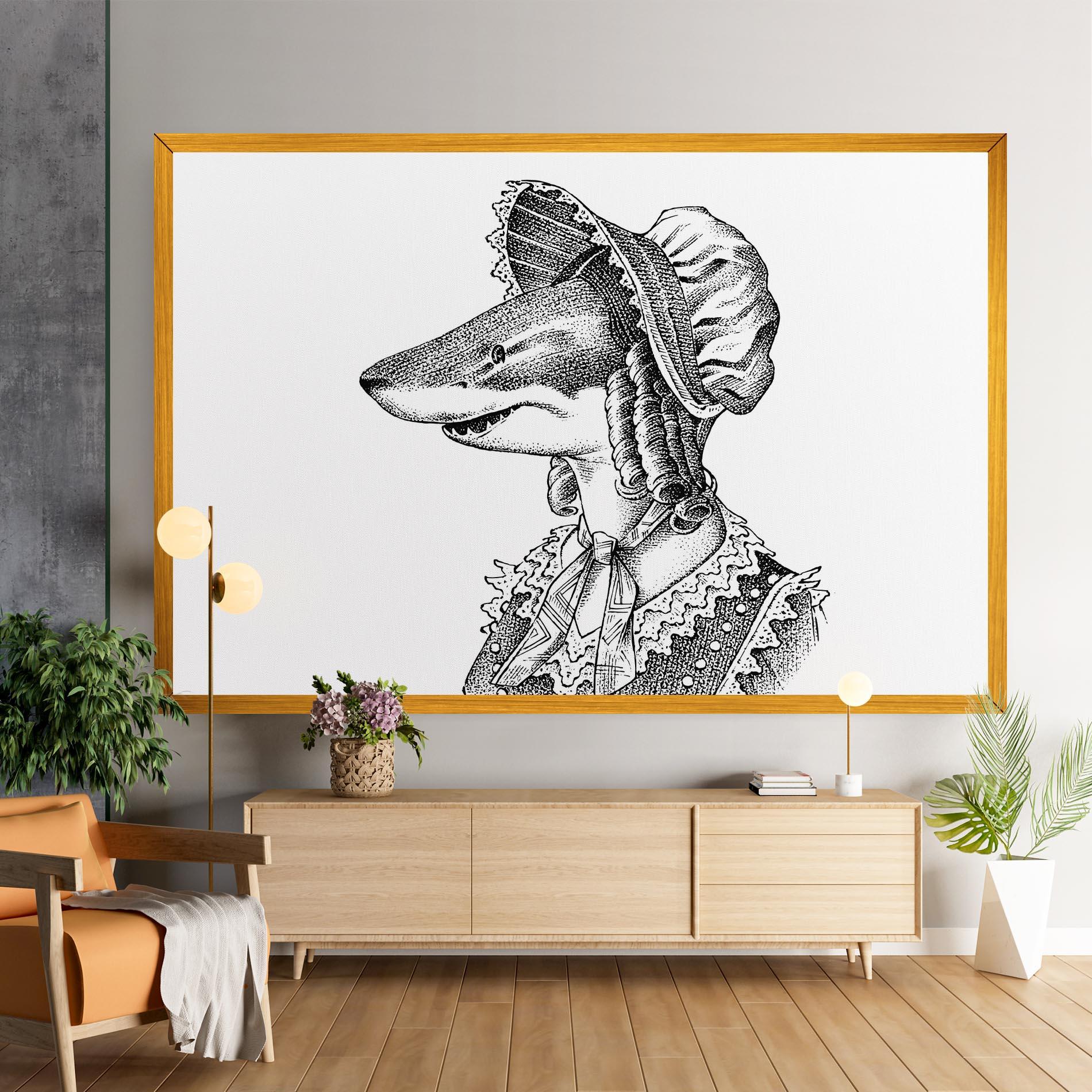 Tablou Canvas Vintage Shark mockup 9