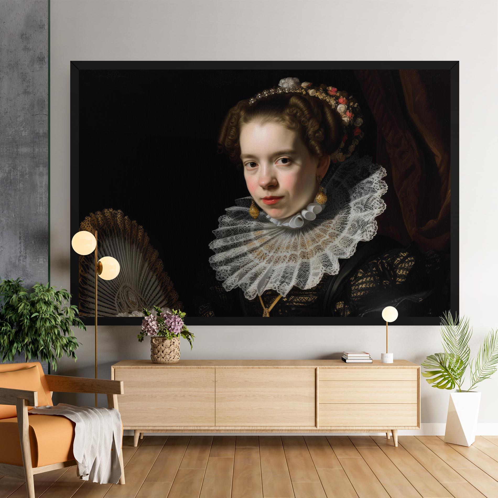 Tablou Canvas Baroque Lady Portrait mockup 9
