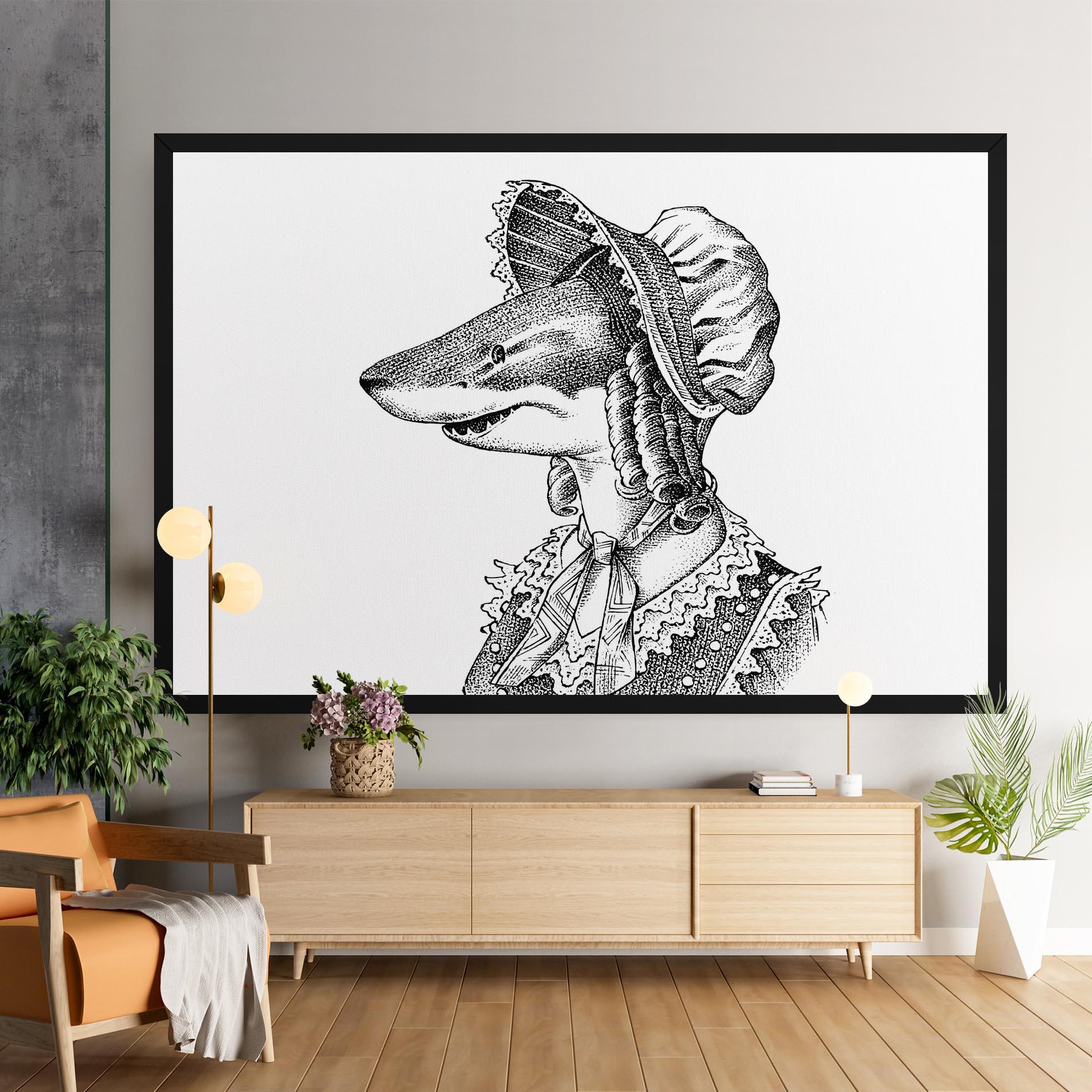 Tablou Canvas Vintage Shark mockup 9