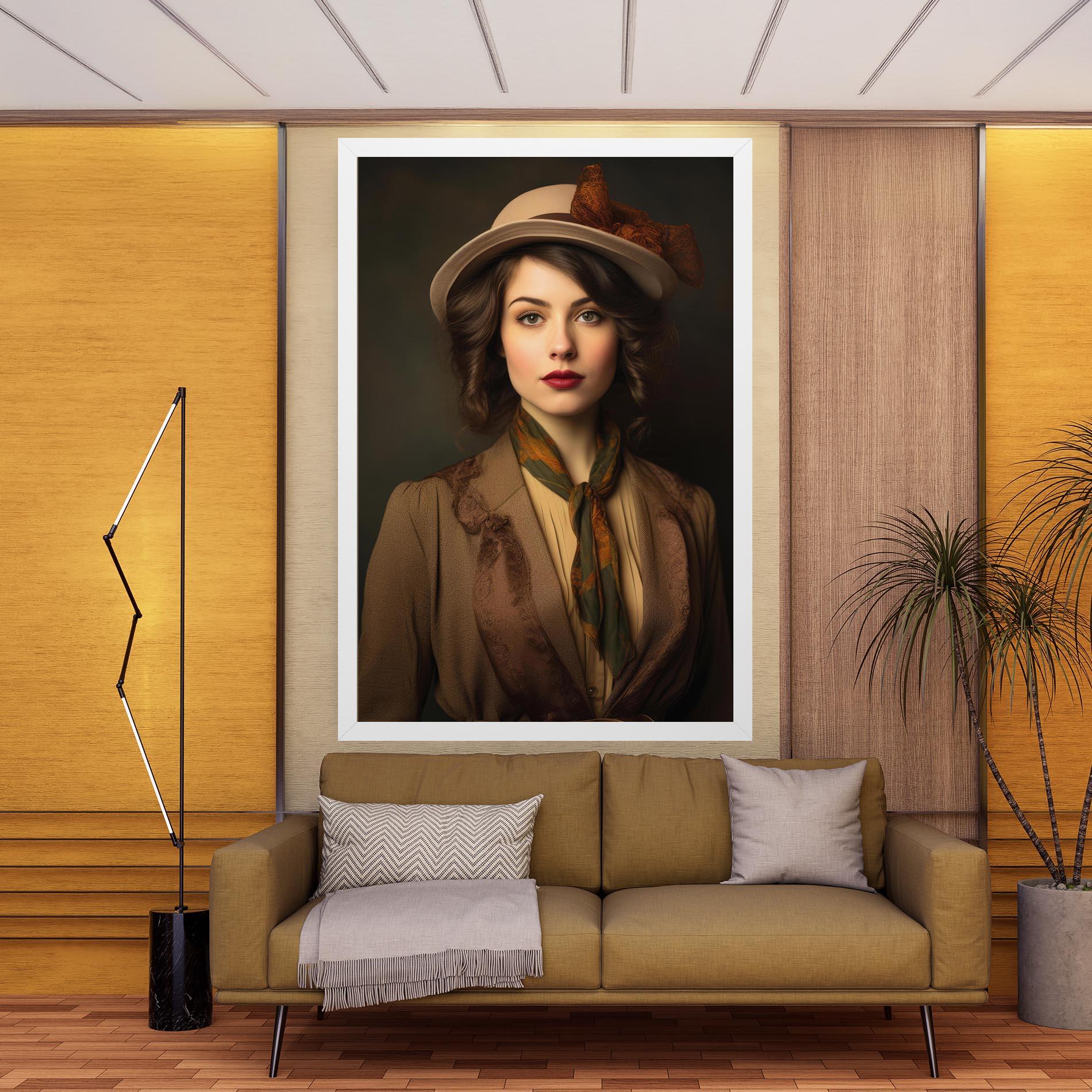 Tablou Canvas Cream Vintage Hat mockup 9