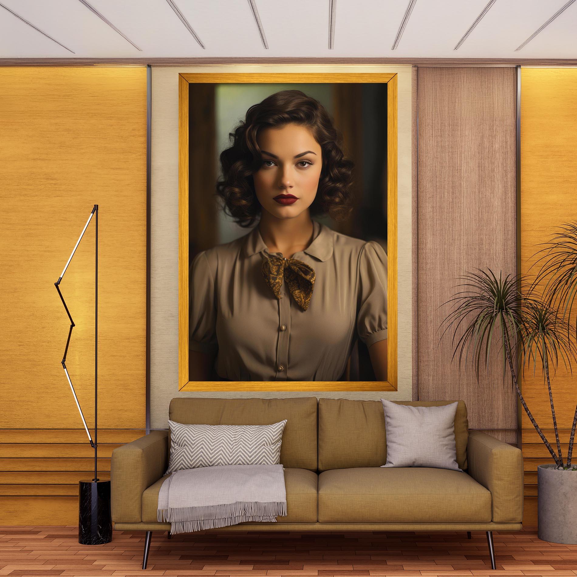 Tablou Canvas Beige Vintage Blouse mockup 9