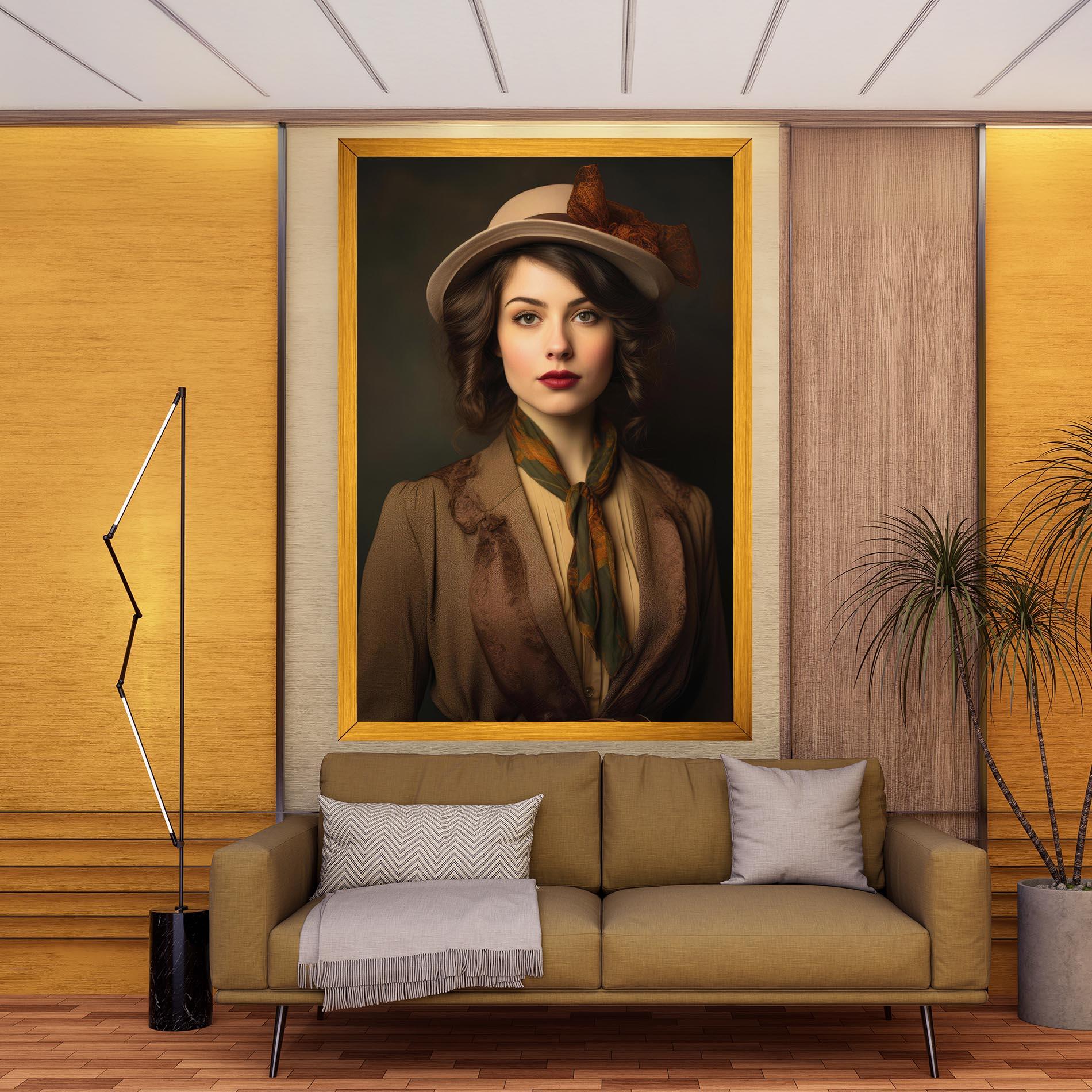 Tablou Canvas Cream Vintage Hat mockup 9