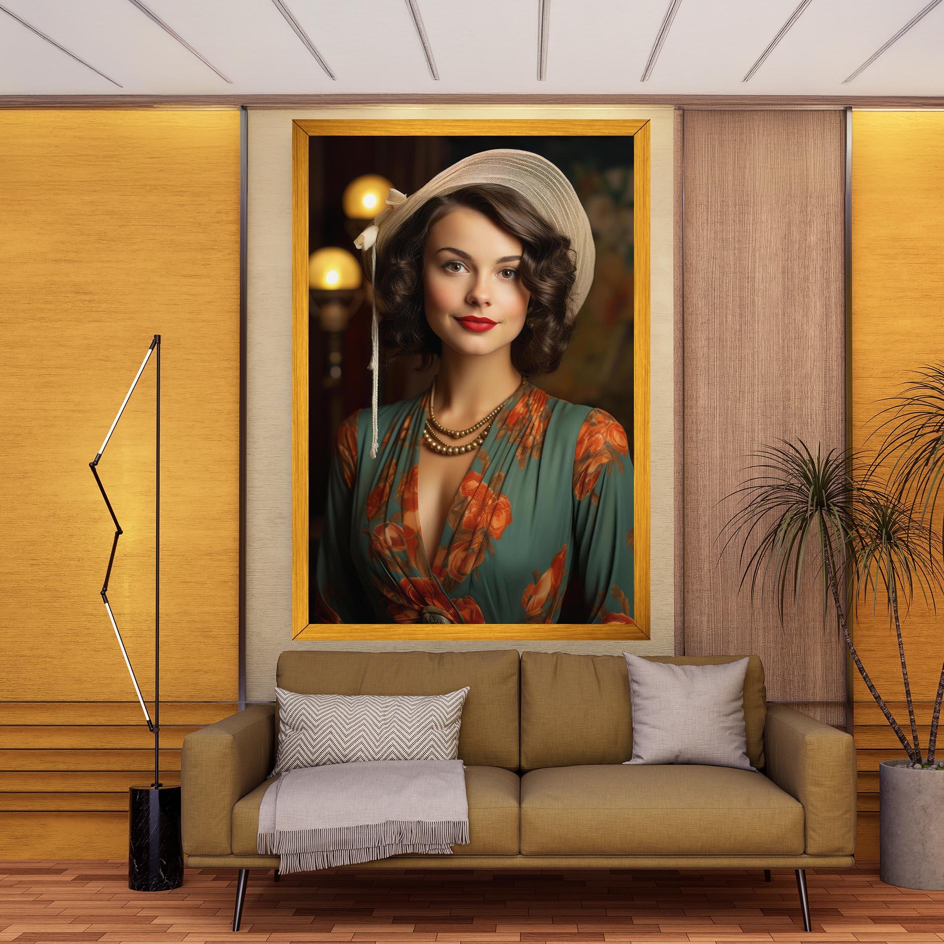 Tablou Canvas Green Orange Blouse mockup 9