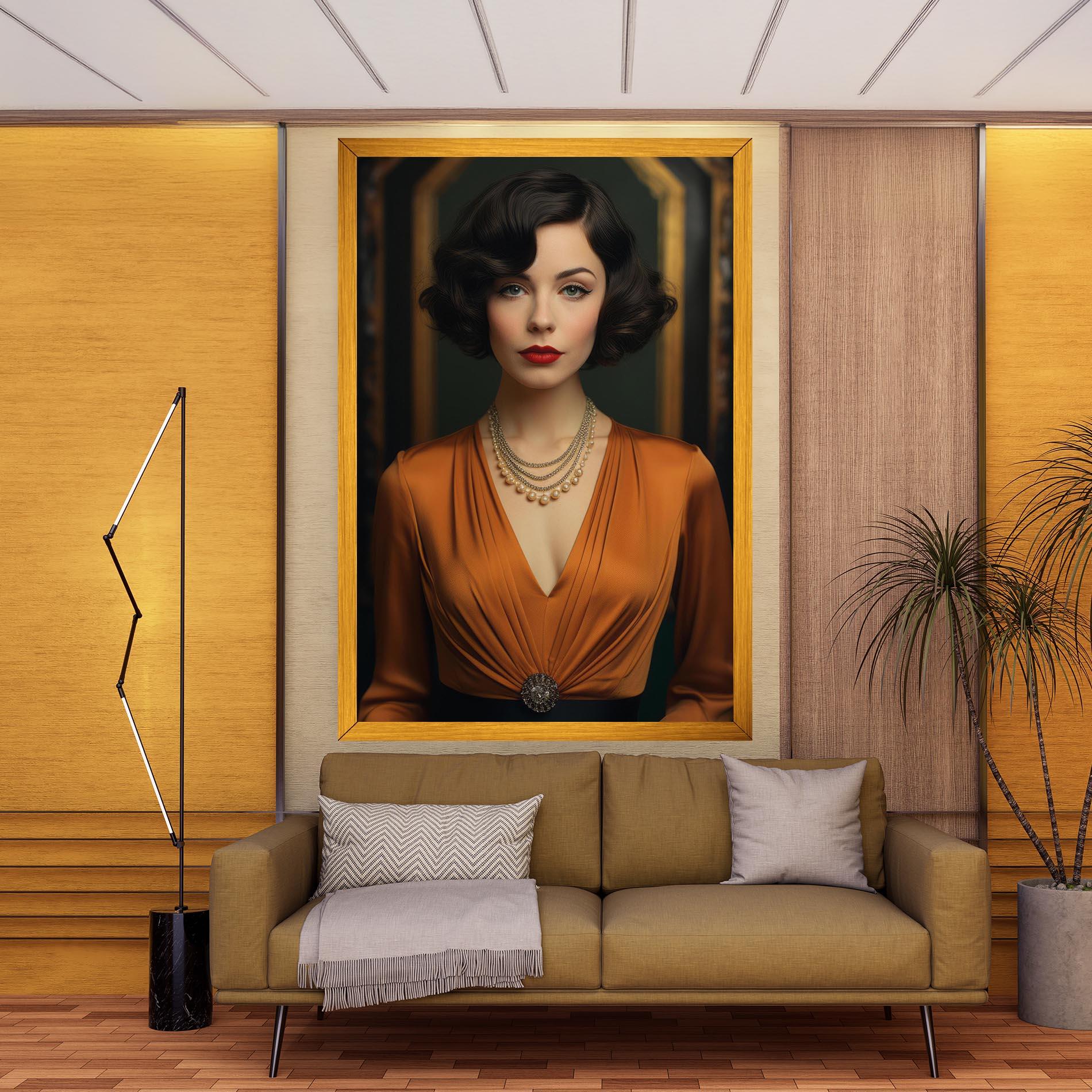 Tablou Canvas Orange Blouse Pearls mockup 9