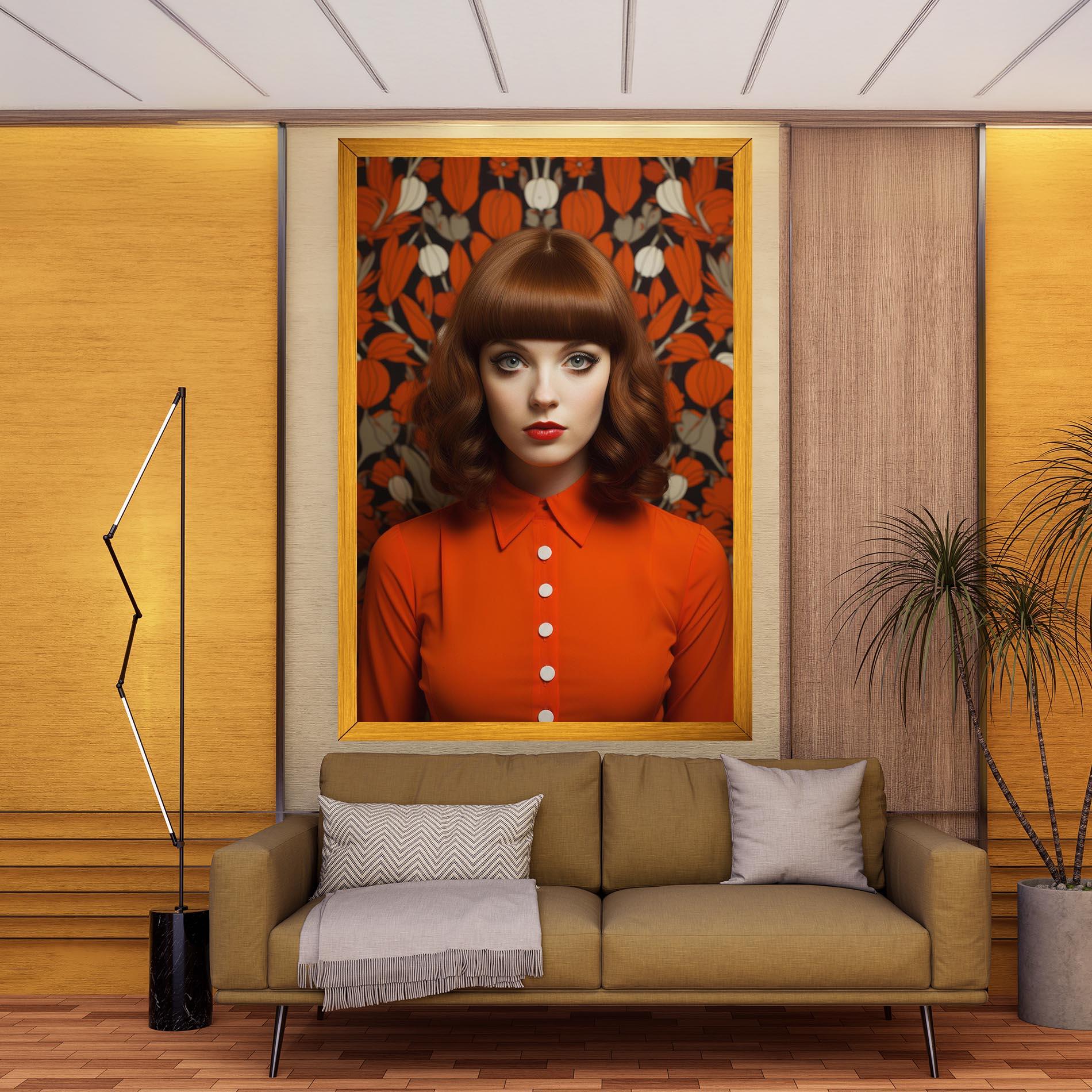 Tablou Canvas Orange Blouse Woman mockup 9