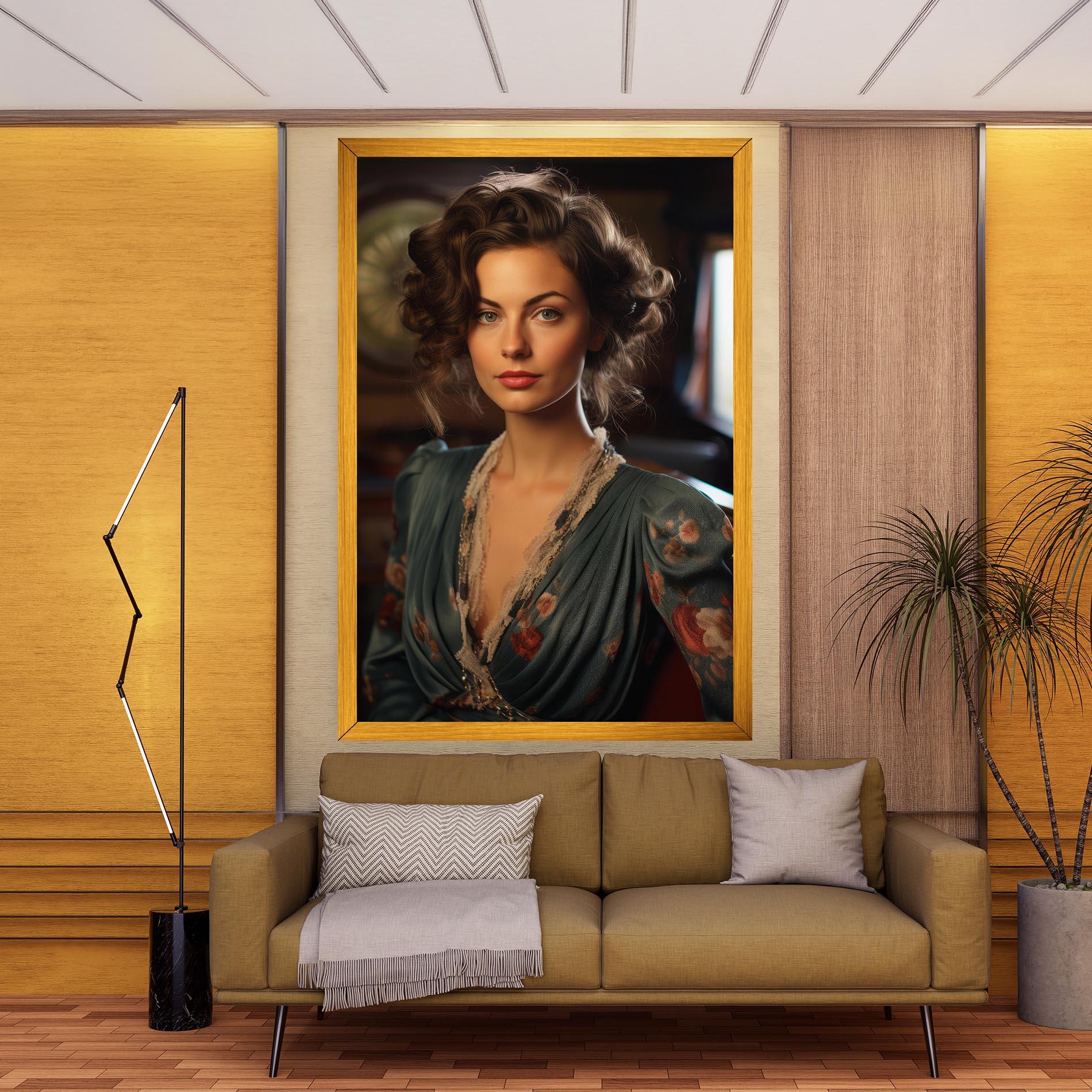 Tablou Canvas Pink Flowers Dress mockup 9