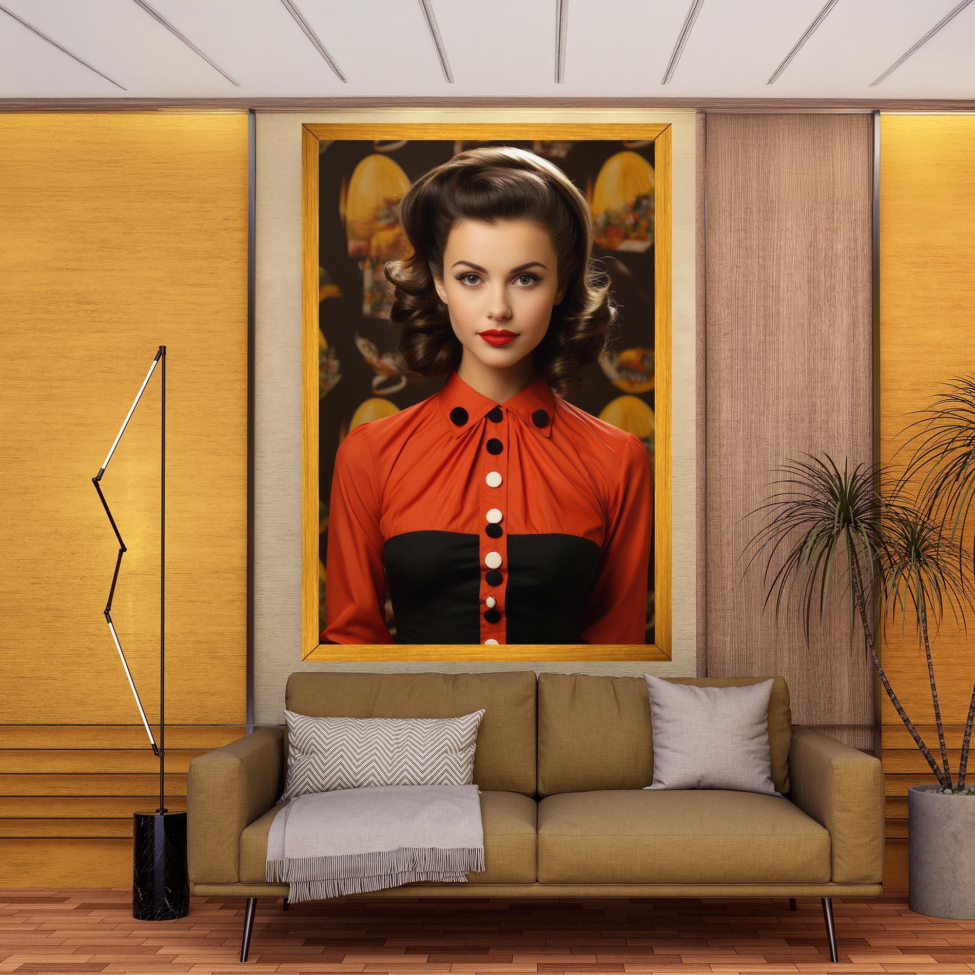 Tablou Canvas Vintage Red Black mockup 9