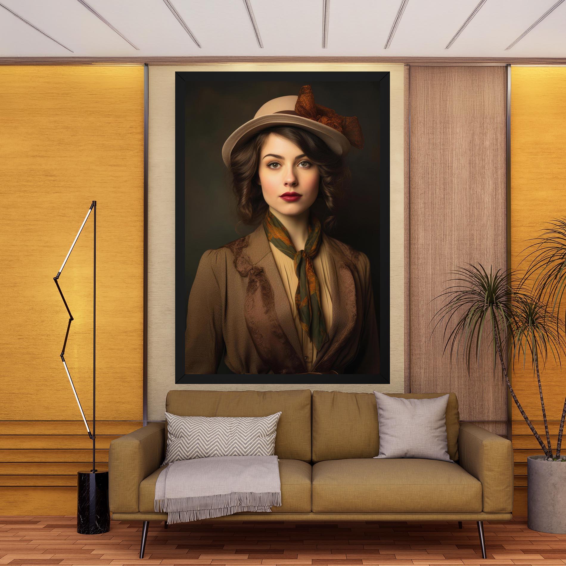 Tablou Canvas Cream Vintage Hat mockup 9