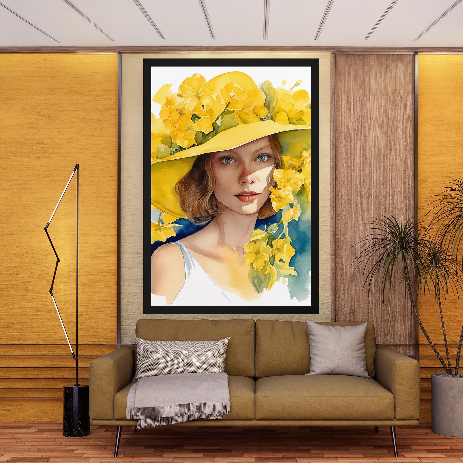 Tablou Canvas Yellow Hat Flowers mockup 9