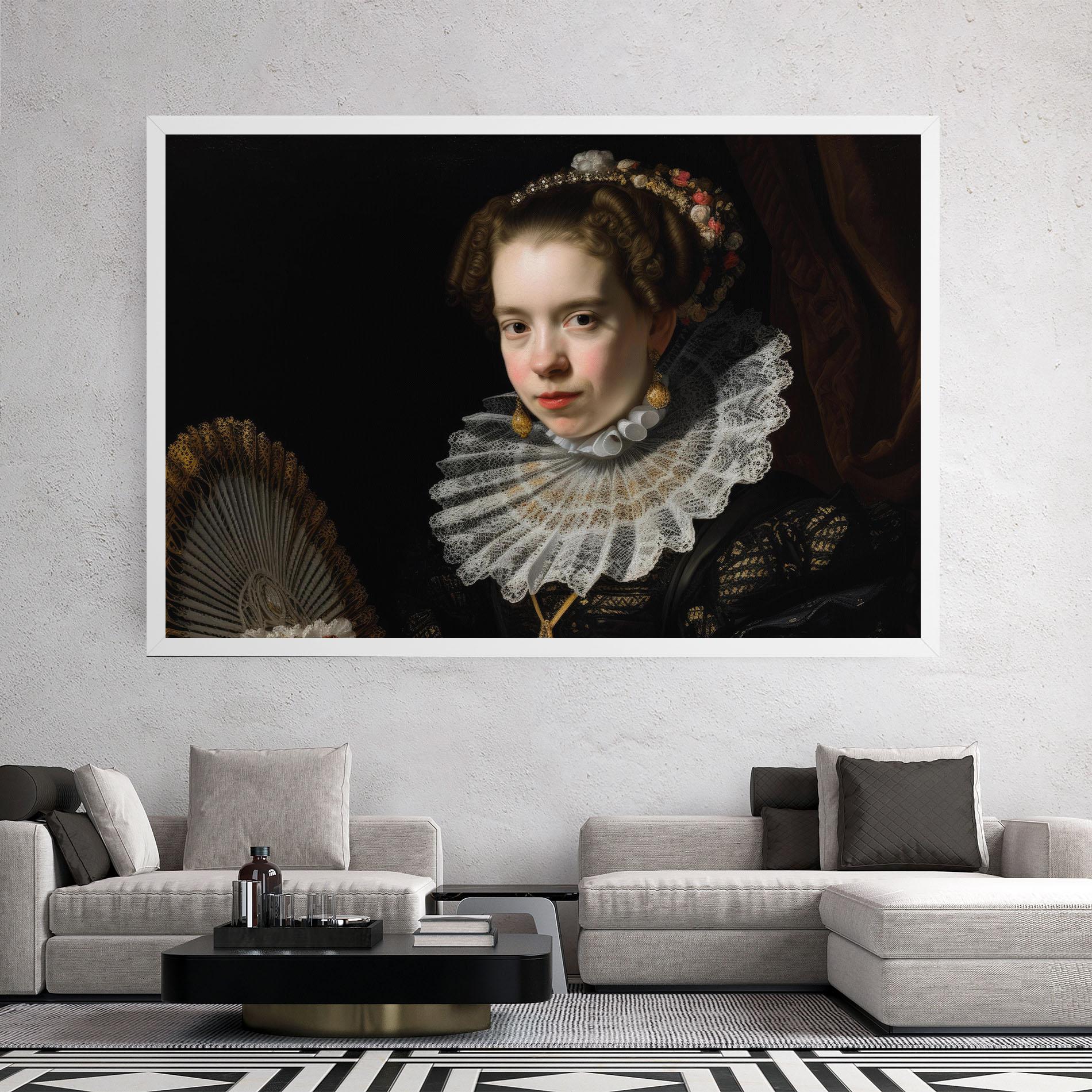Tablou Canvas Baroque Lady Portrait mockup 2