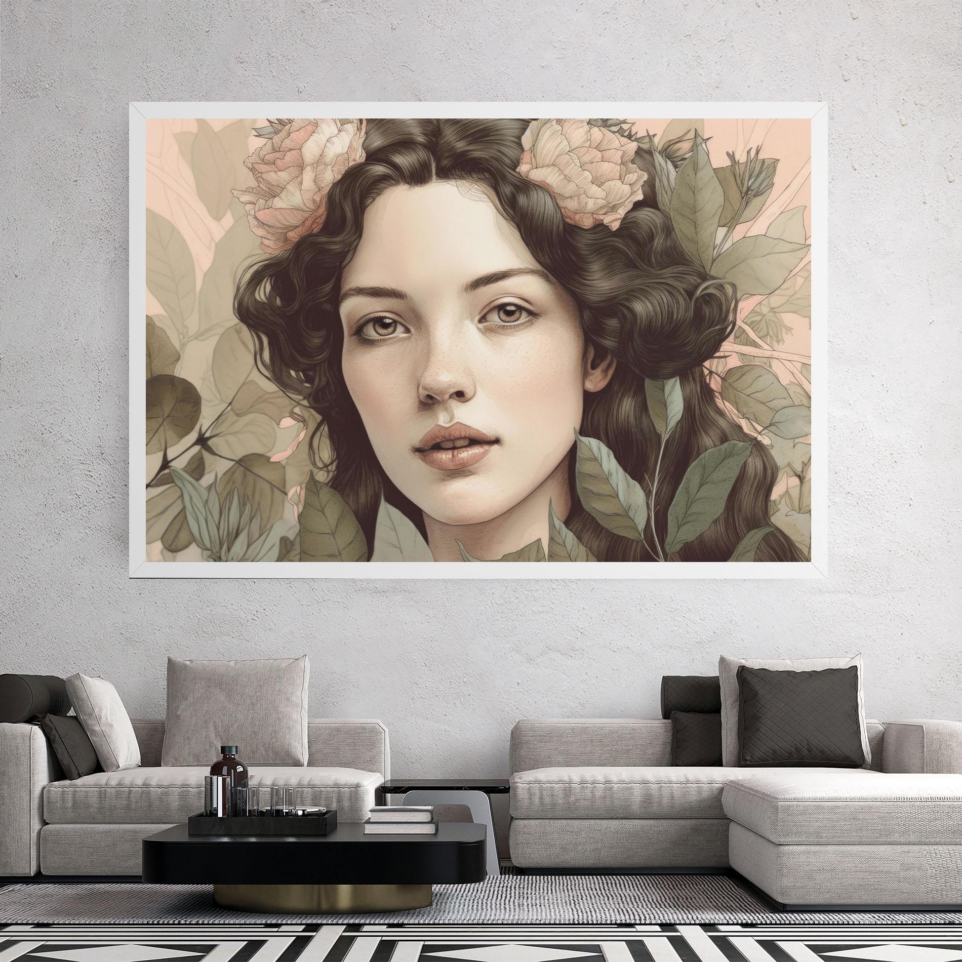 Tablou Canvas Beautiful Vintage Portrait mockup 2