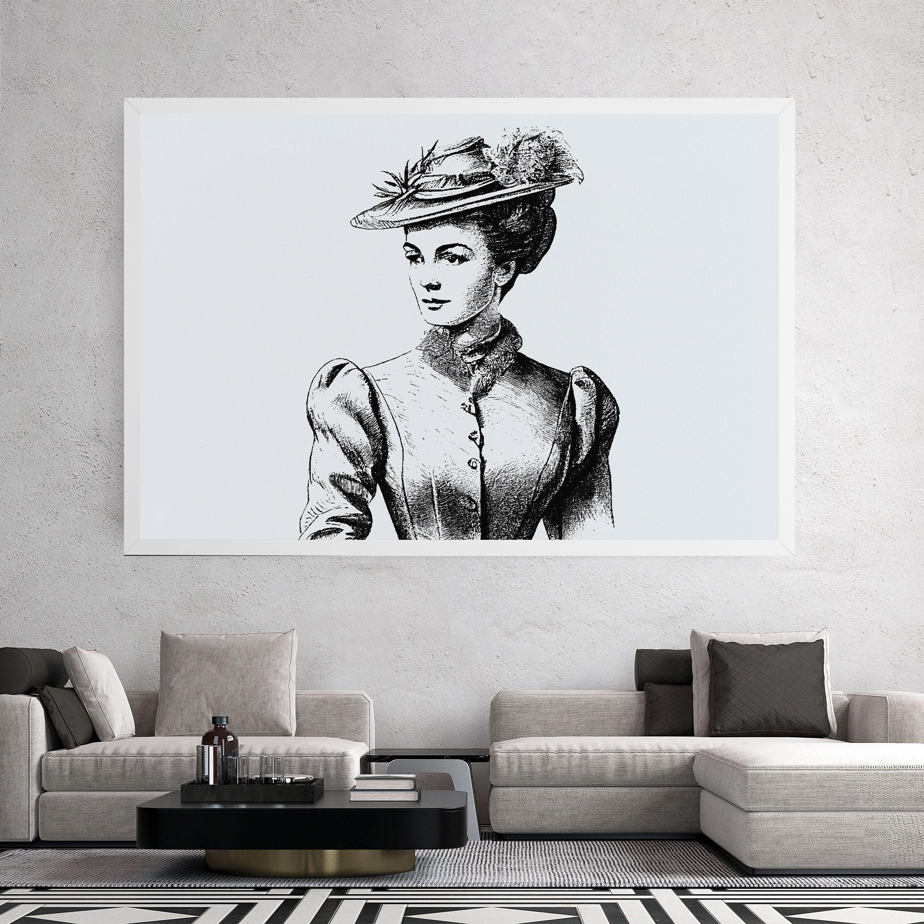 Tablou Canvas Noble Lady Hat mockup 2