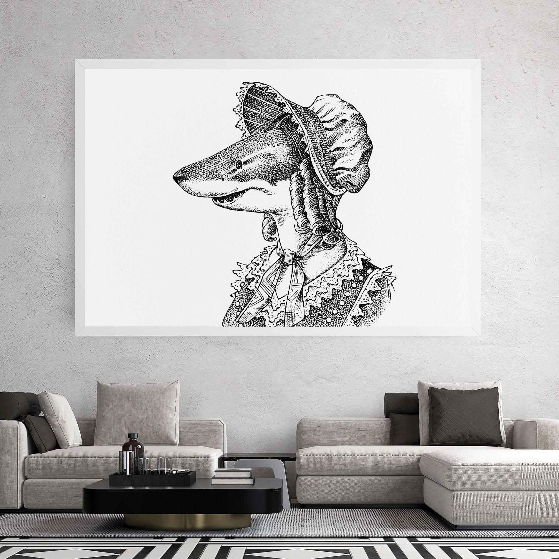 Tablou Canvas Vintage Shark mockup 2