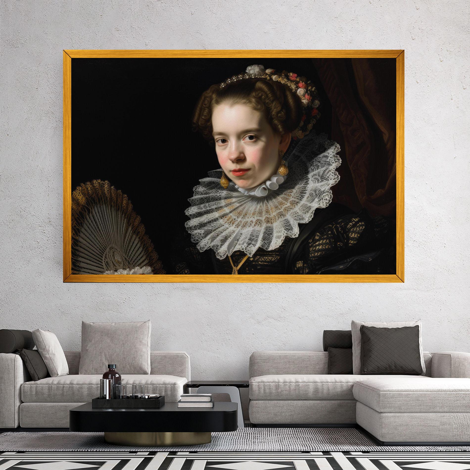 Tablou Canvas Baroque Lady Portrait mockup 2