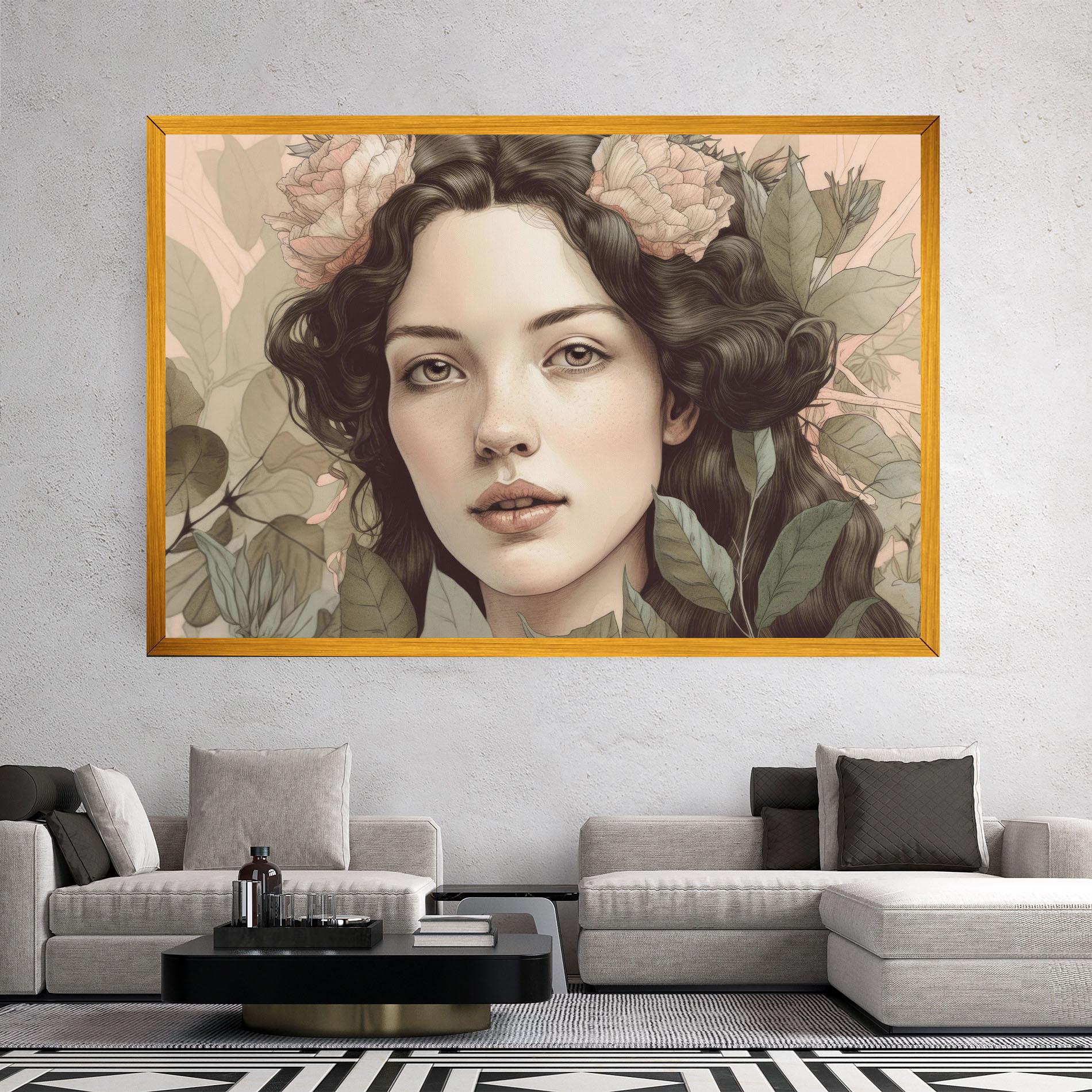 Tablou Canvas Beautiful Vintage Portrait mockup 2