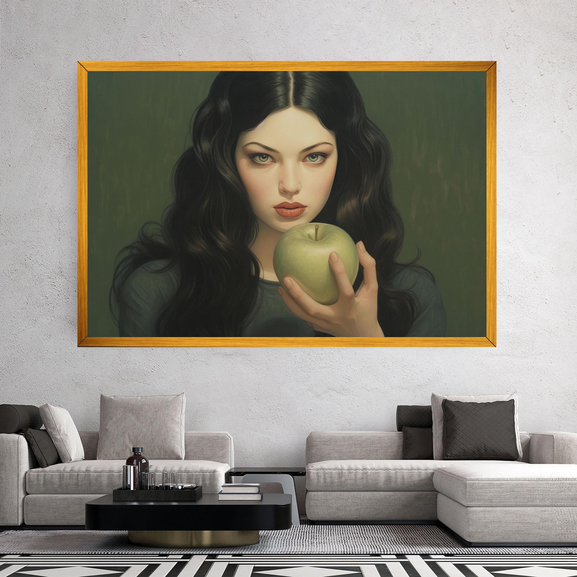 Tablou Canvas Green Apple Painting mockup 2