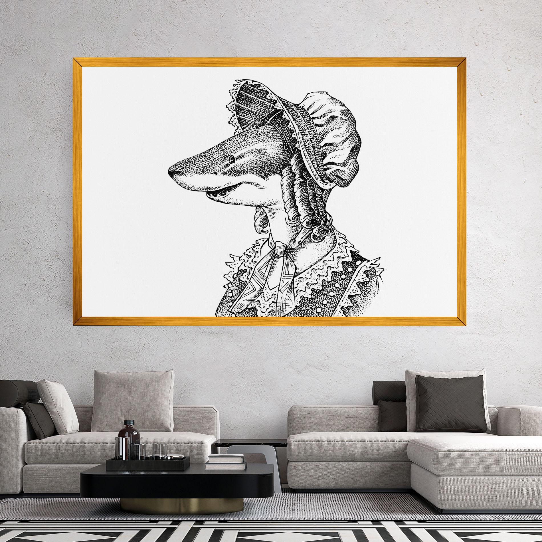 Tablou Canvas Vintage Shark mockup 2