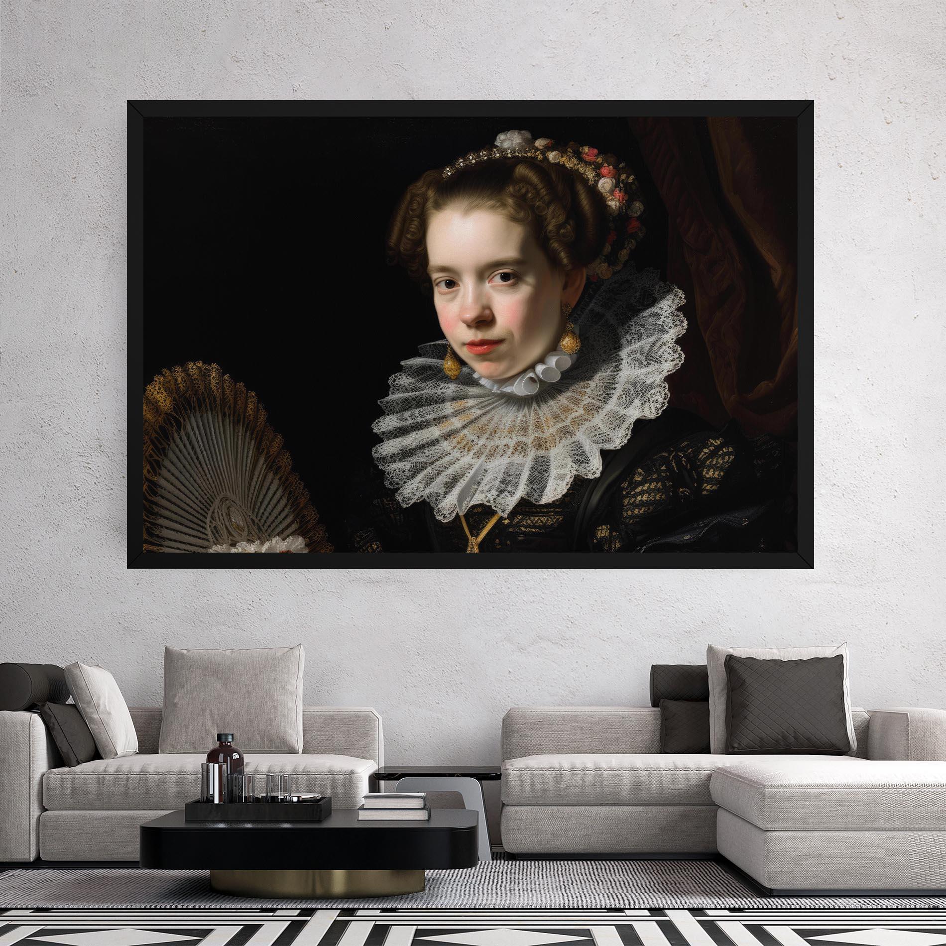 Tablou Canvas Baroque Lady Portrait mockup 2