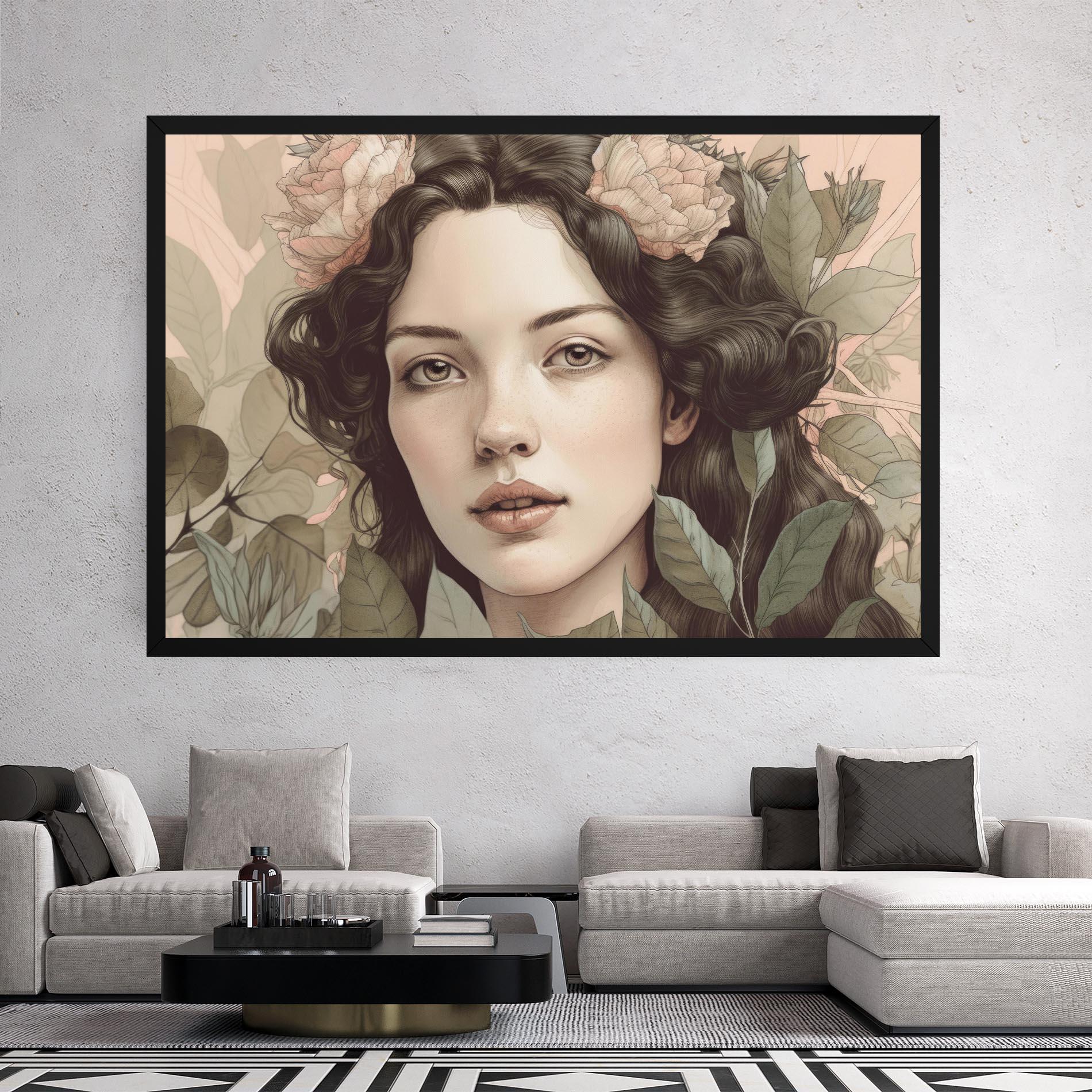 Tablou Canvas Beautiful Vintage Portrait mockup 2