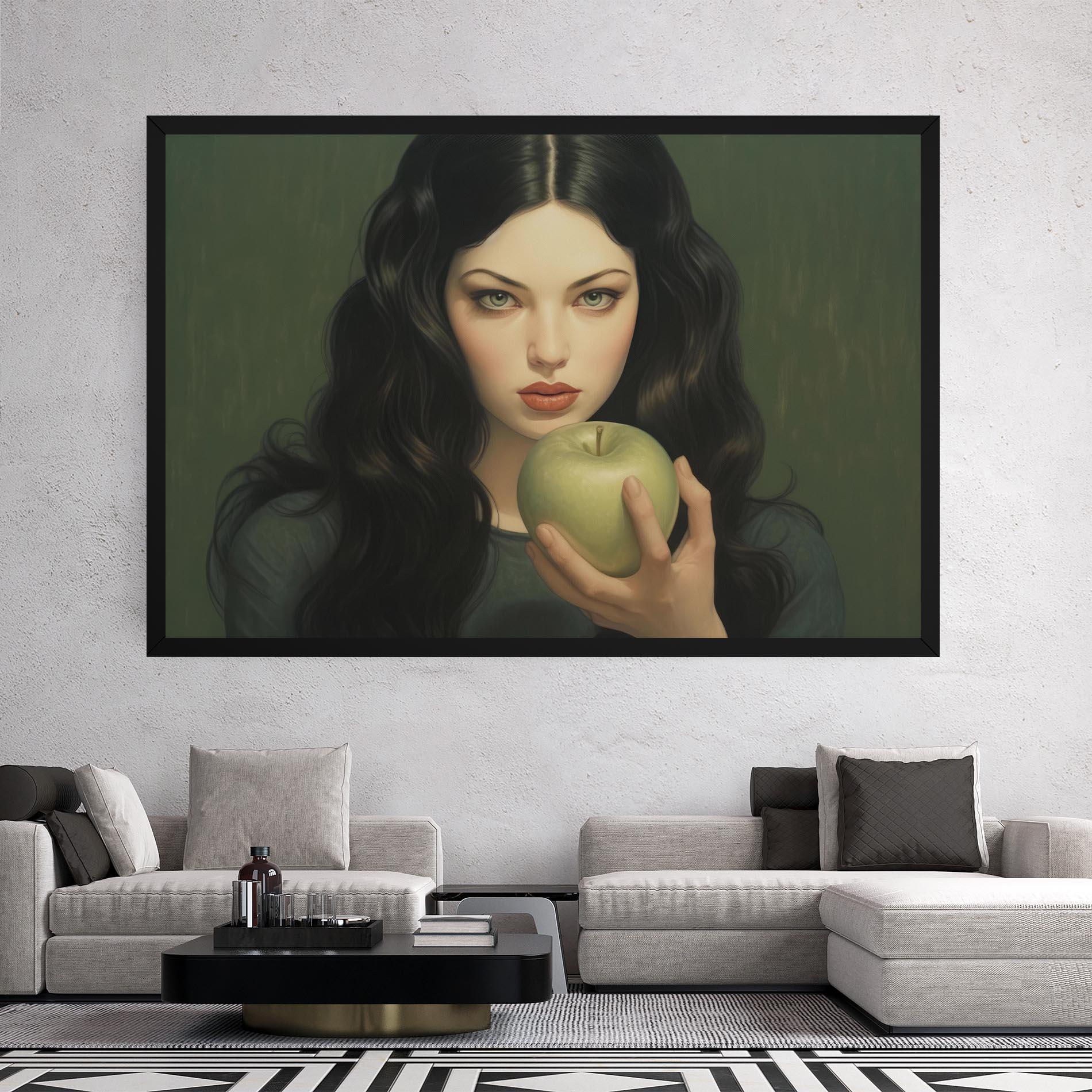 Tablou Canvas Green Apple Painting mockup 2