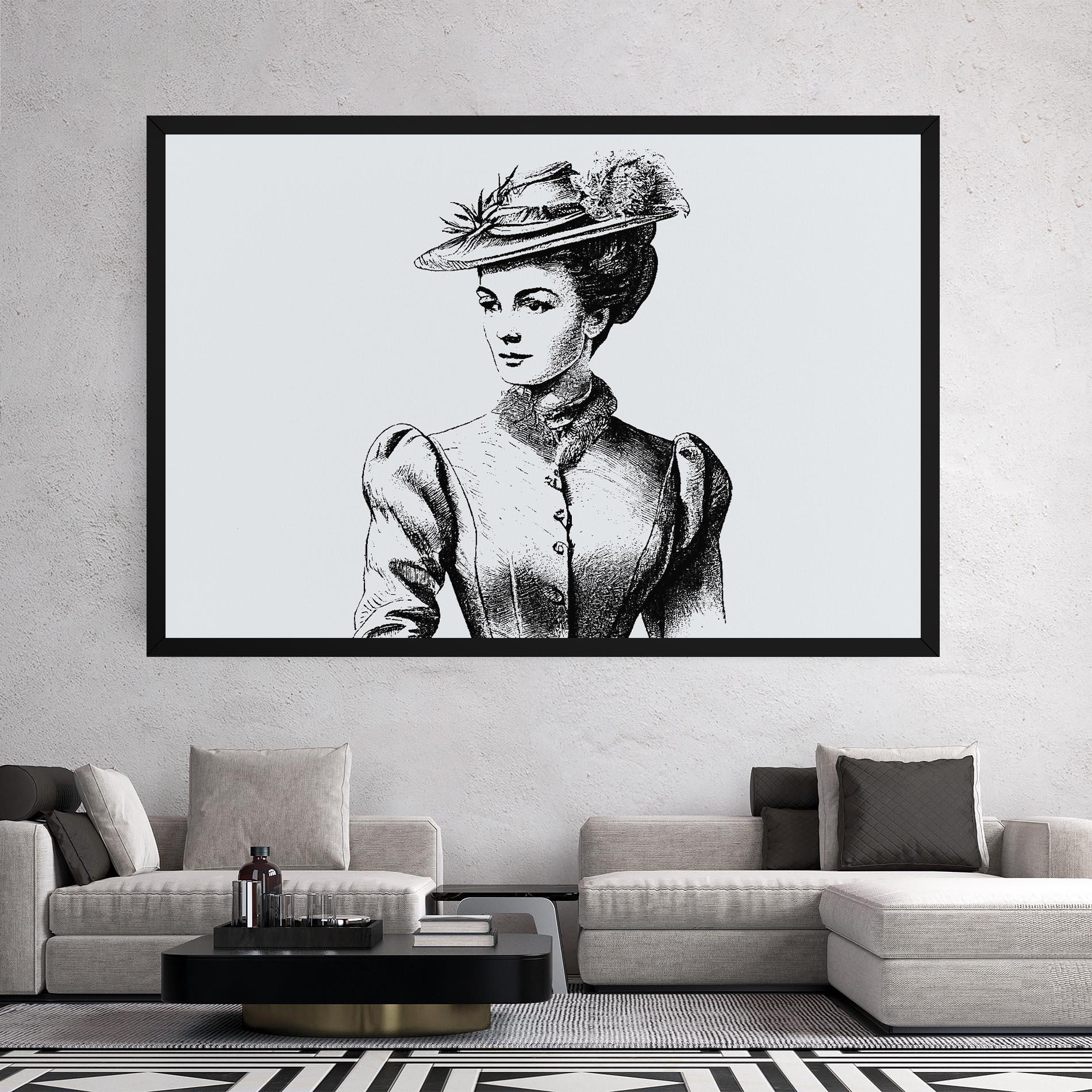 Tablou Canvas Noble Lady Hat mockup 2