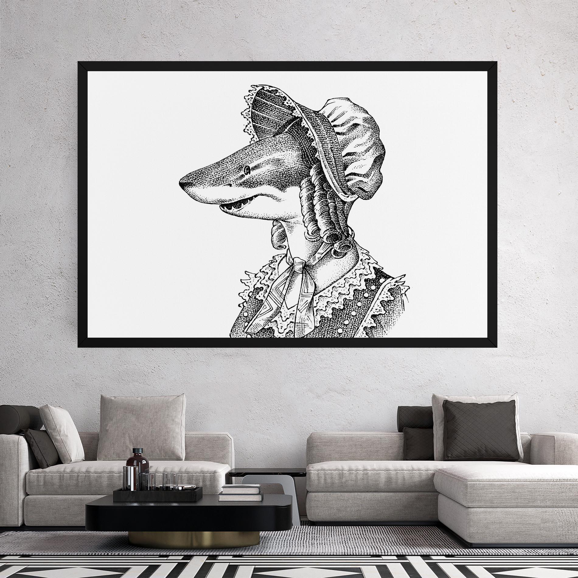 Tablou Canvas Vintage Shark mockup 2