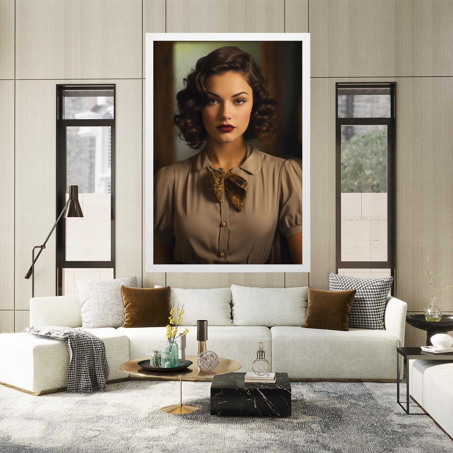 Tablou Canvas Beige Vintage Blouse mockup 2