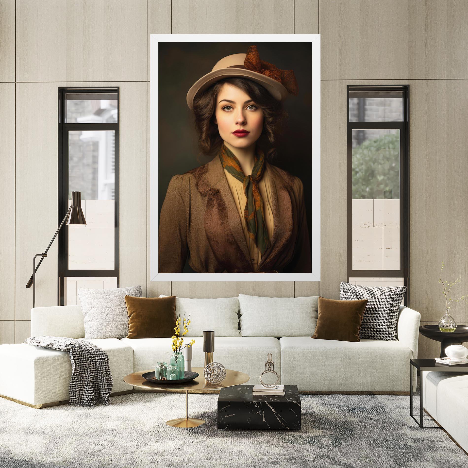 Tablou Canvas Cream Vintage Hat mockup 2