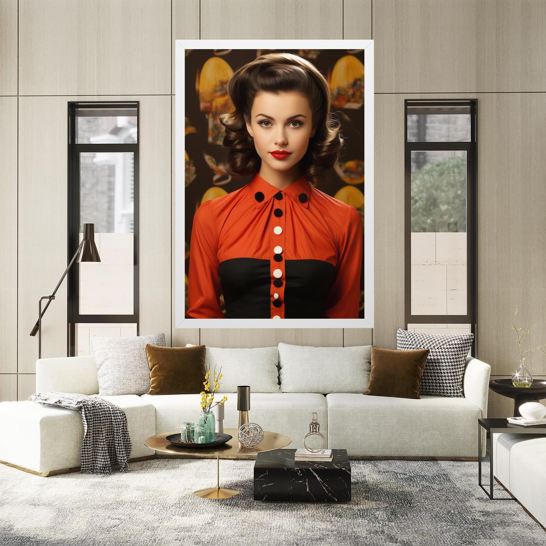 Tablou Canvas Vintage Red Black mockup 2