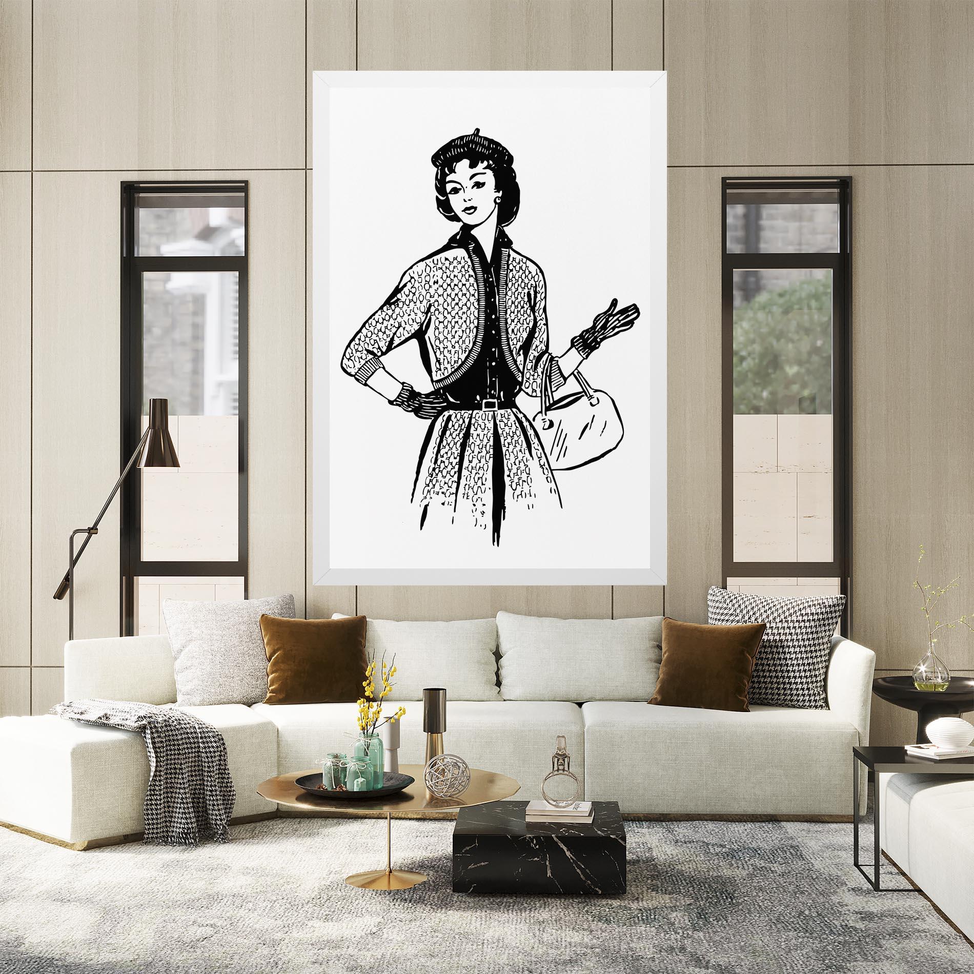 Tablou Canvas Vintage Woman Line mockup 2