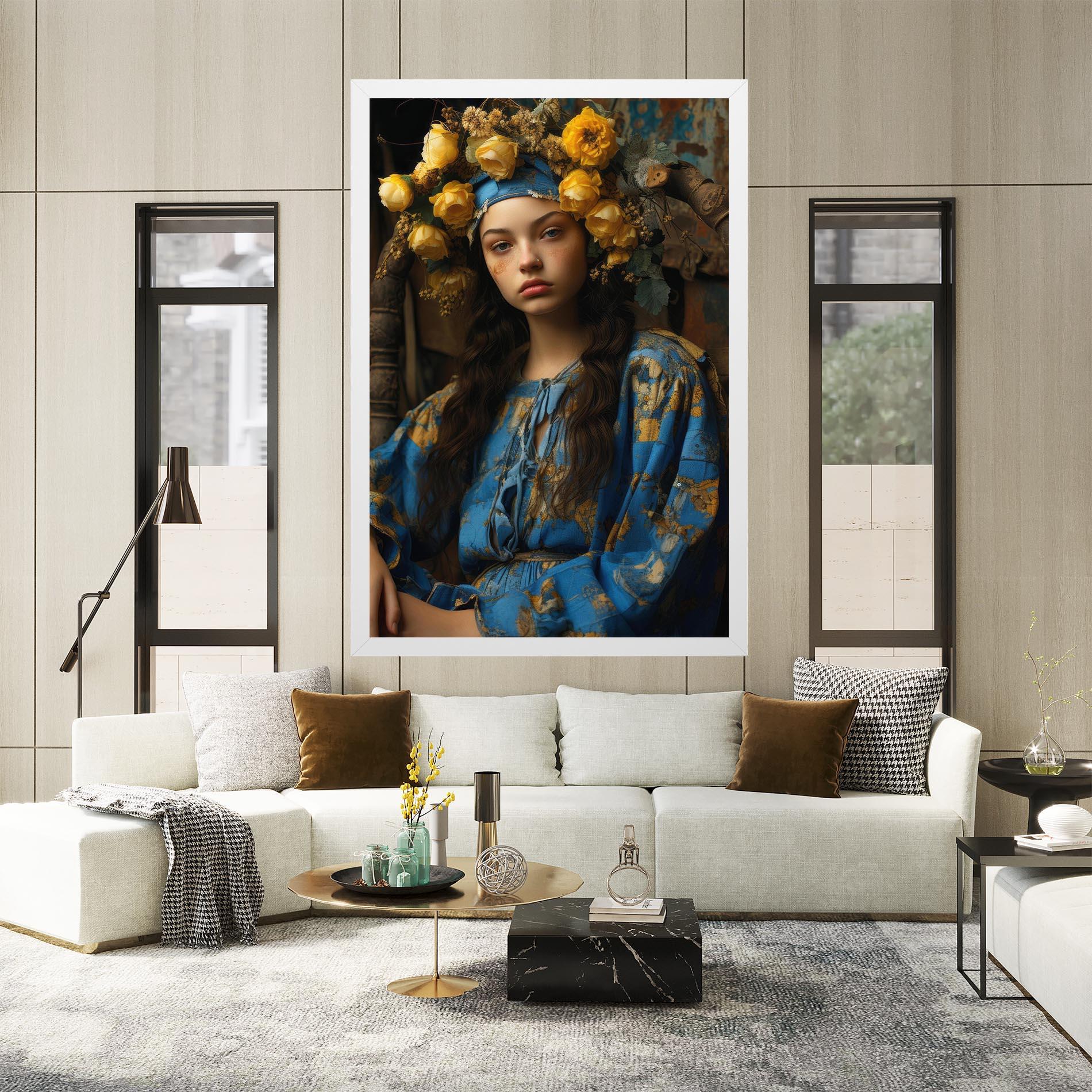 Tablou Canvas Yellow Rose Dress mockup 2