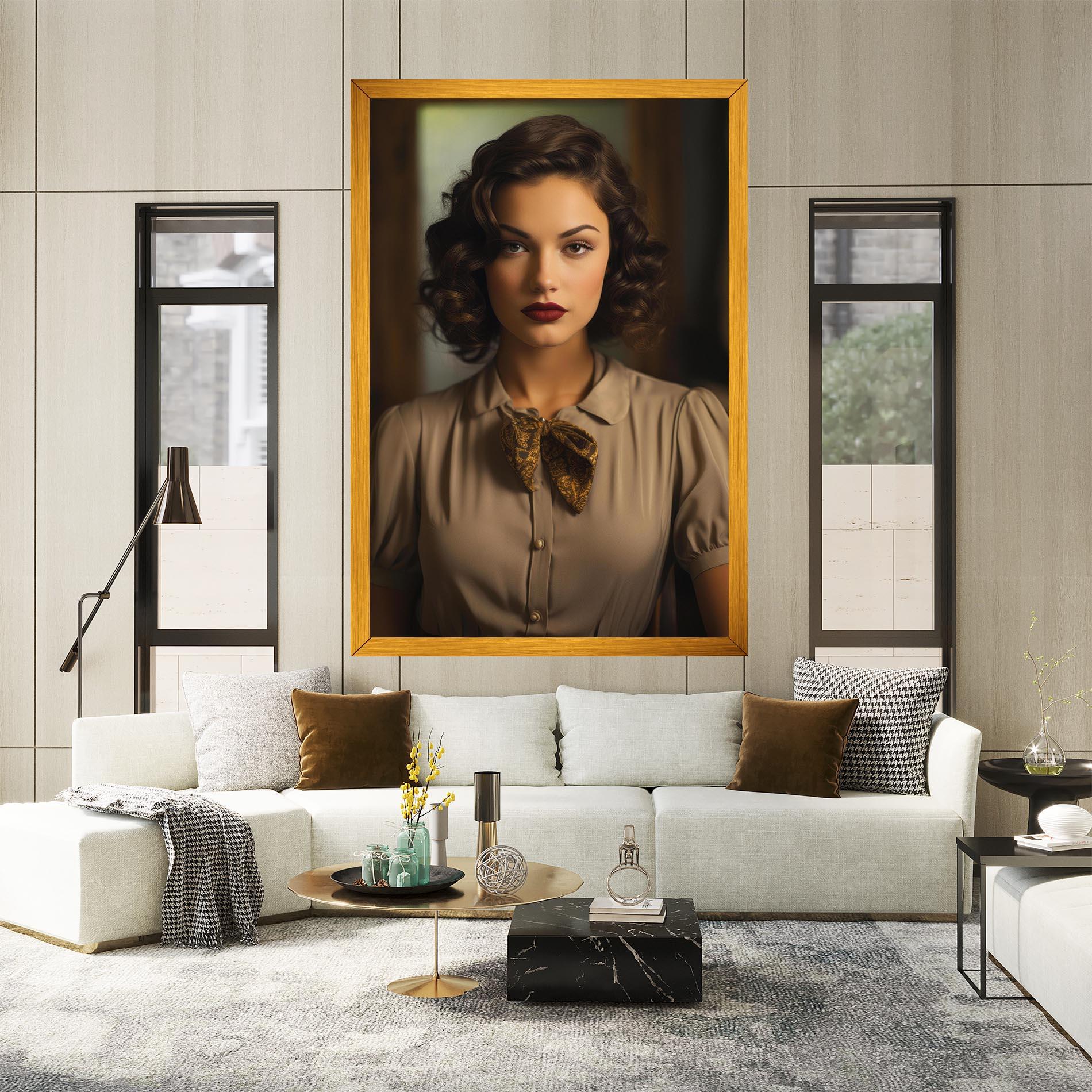 Tablou Canvas Beige Vintage Blouse mockup 2