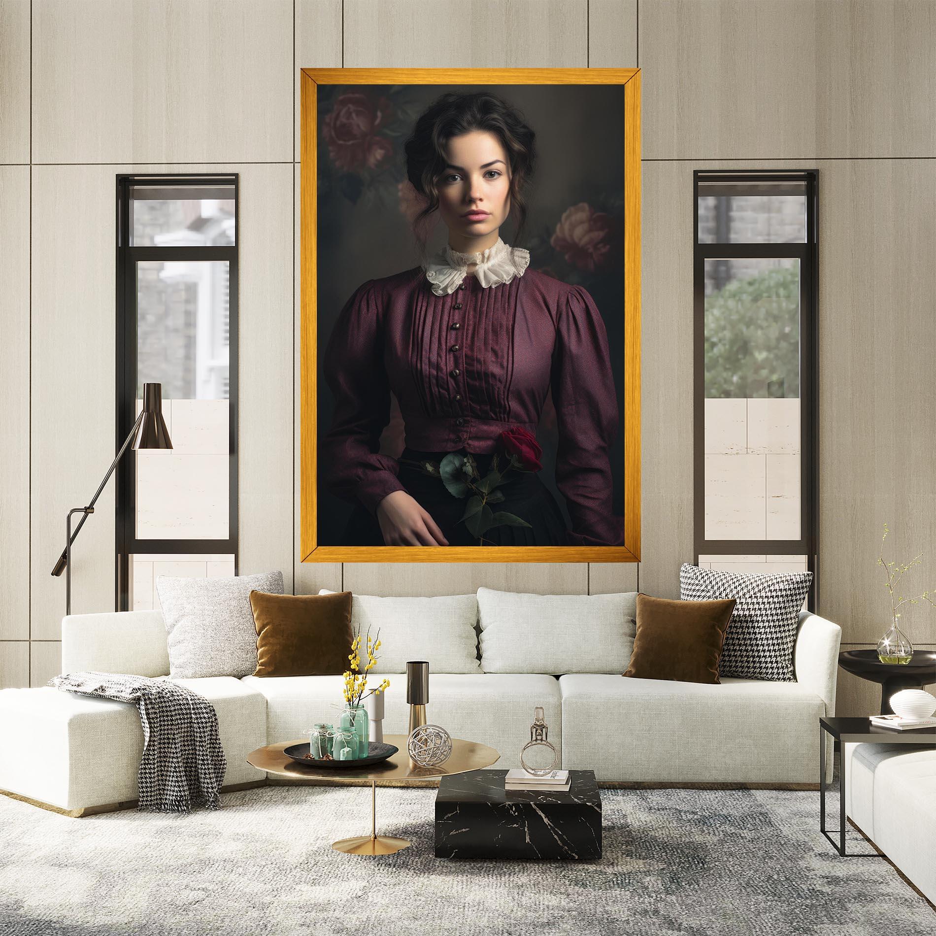 Tablou Canvas Holding Vintage Rose mockup 2