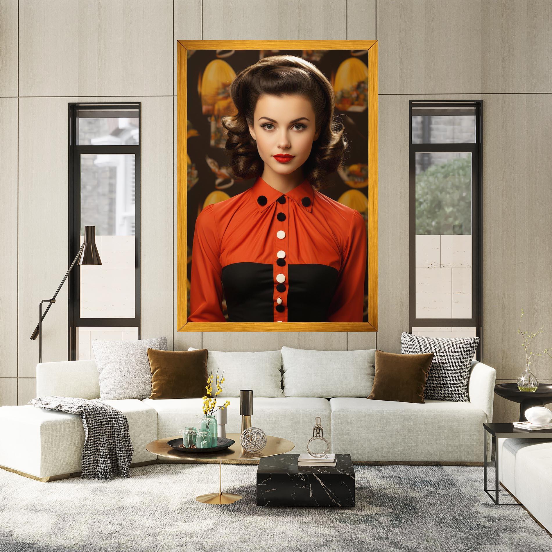 Tablou Canvas Vintage Red Black mockup 2