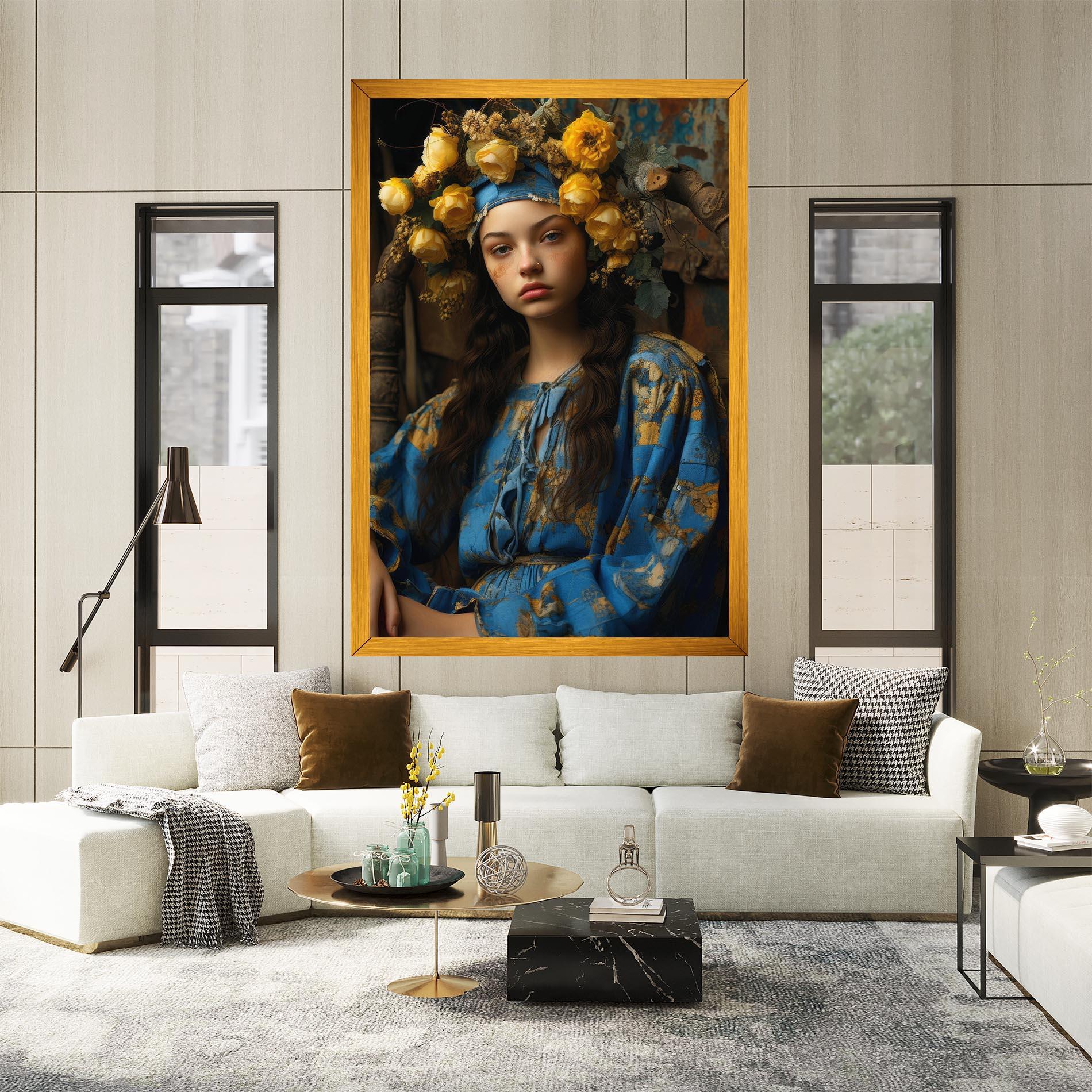 Tablou Canvas Yellow Rose Dress mockup 2